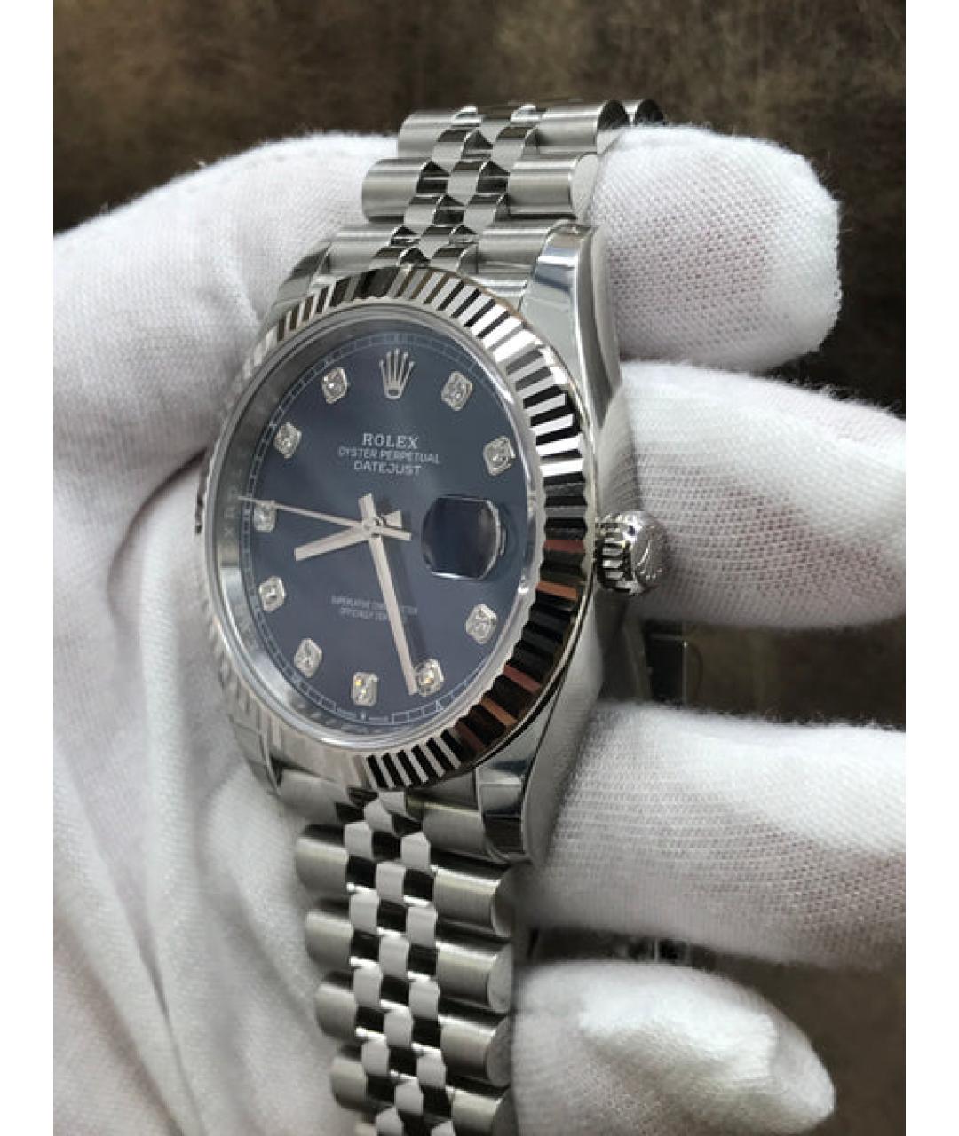 ROLEX Синие часы из белого золота, фото 3