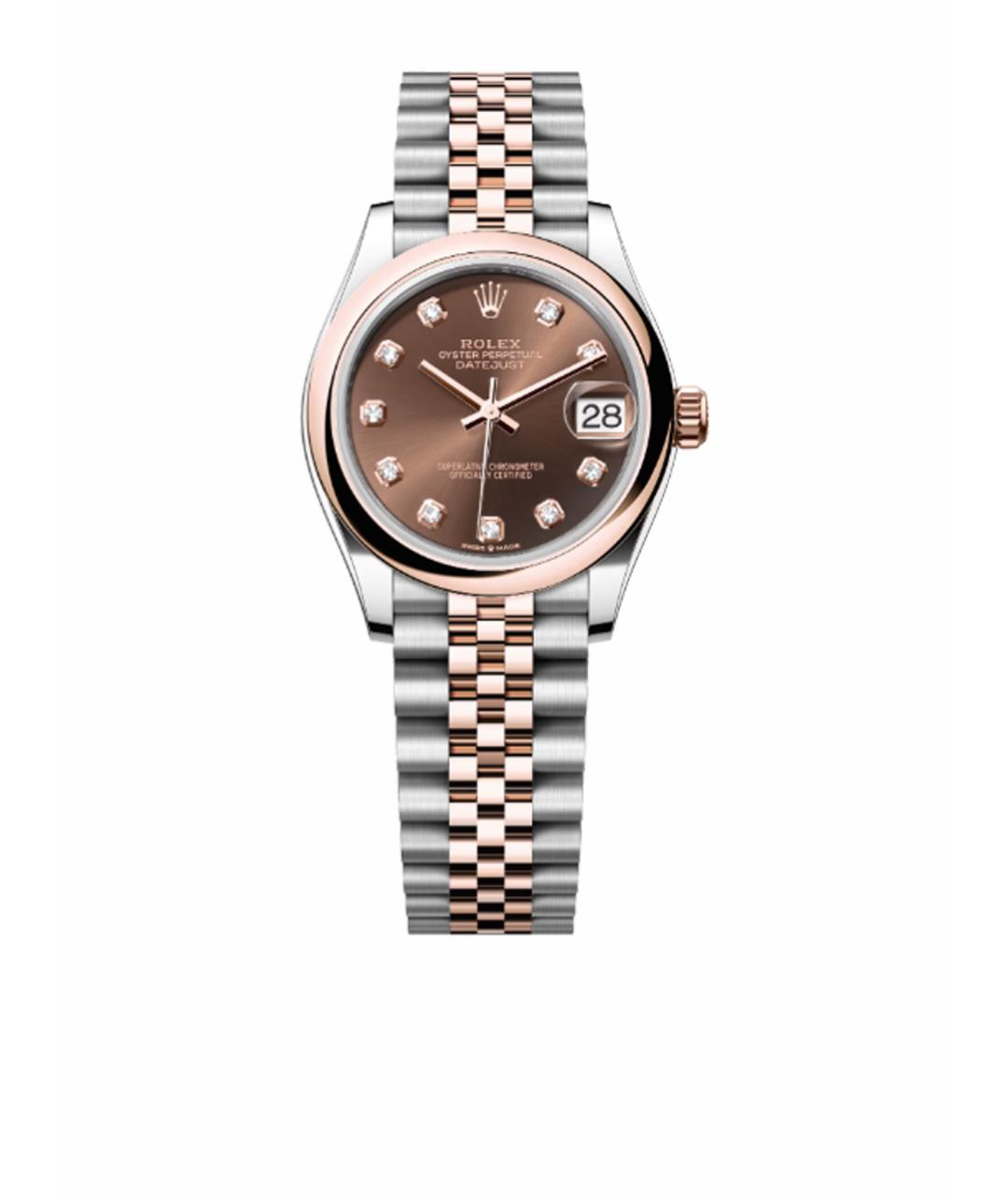 ROLEX Коричневые часы из розового золота, фото 3