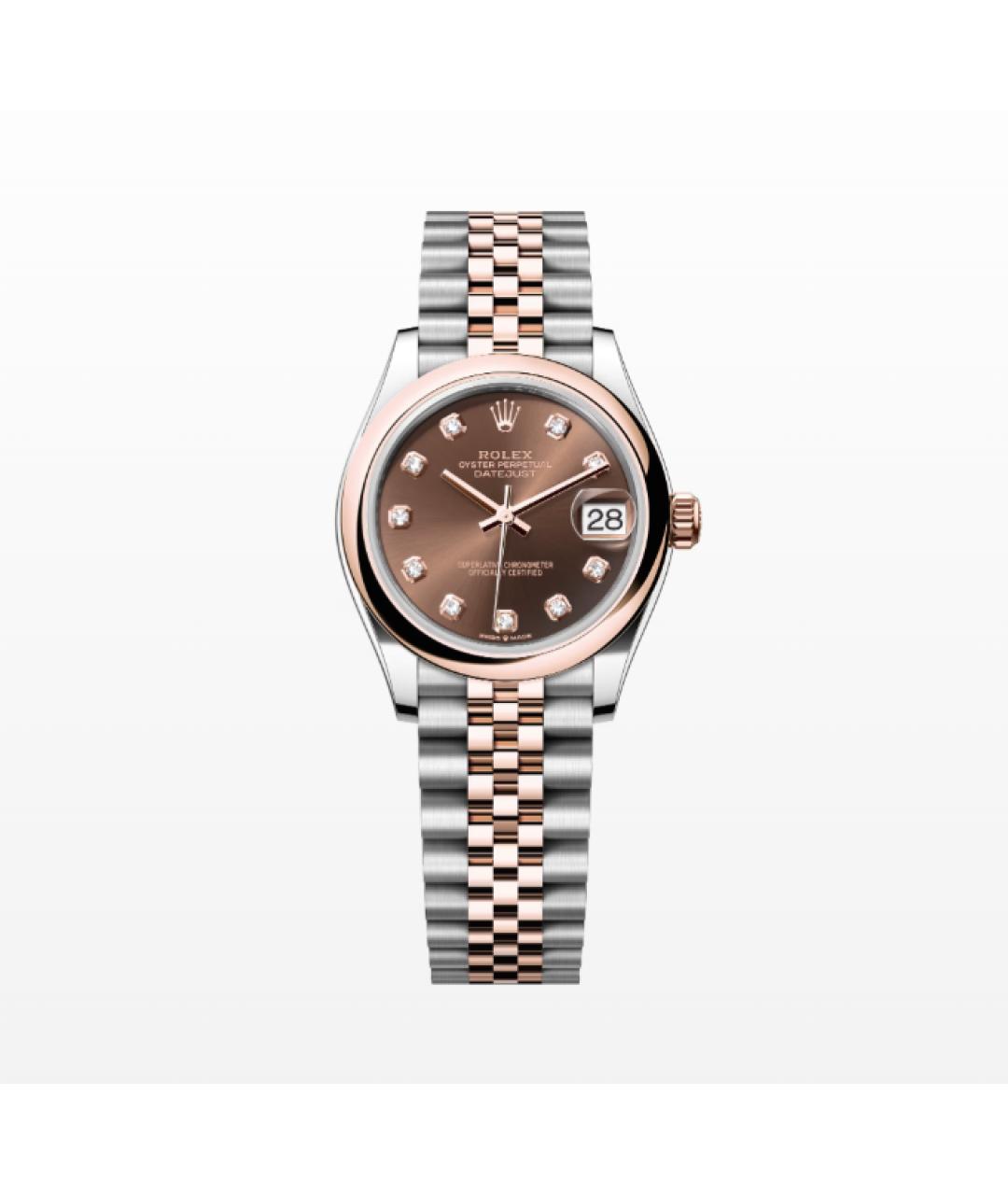 ROLEX Коричневые часы из розового золота, фото 2