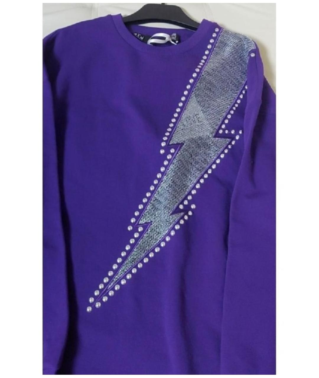 LOVE MOSCHINO Фиолетовое хлопковое повседневное платье, фото 6