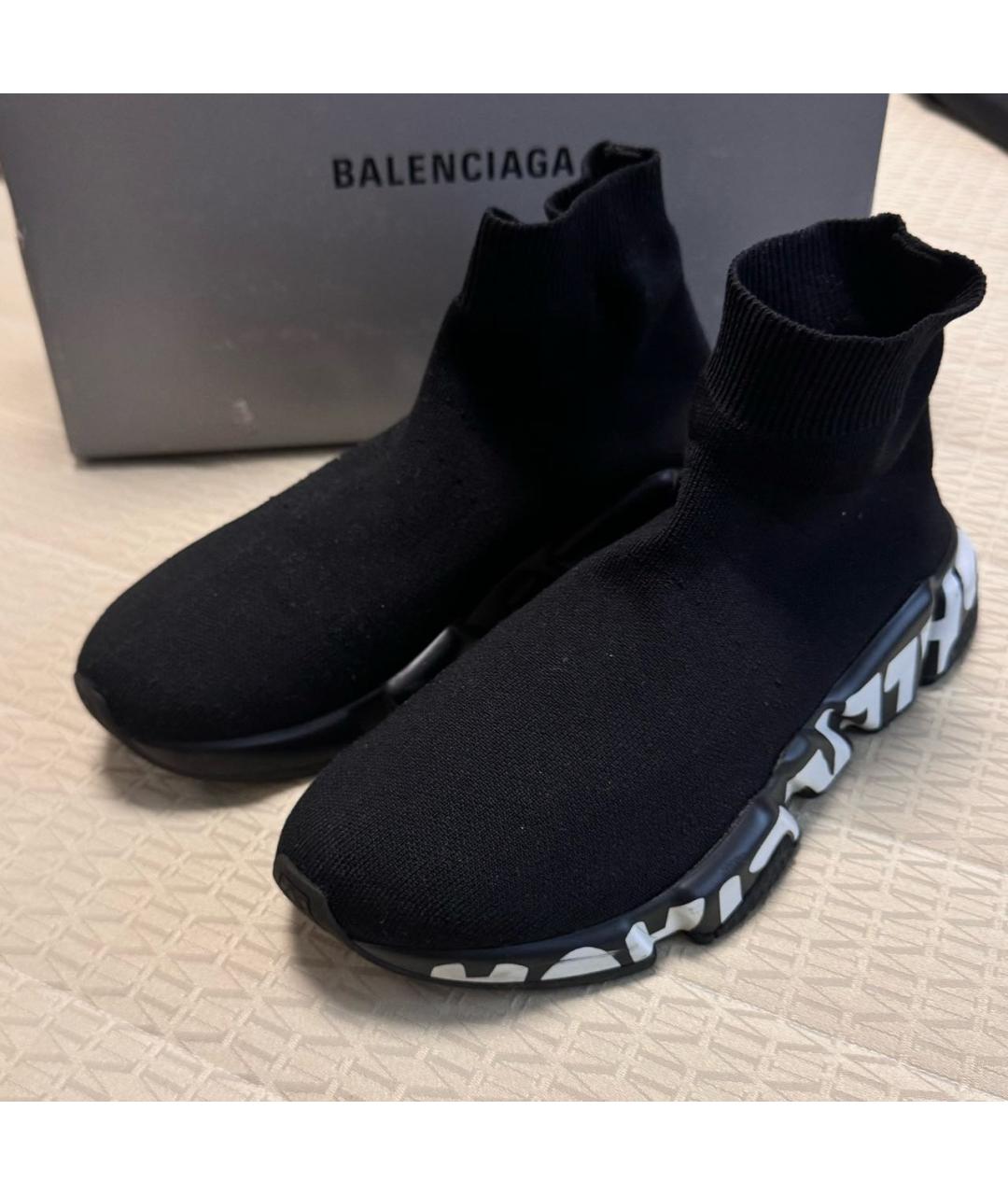 BALENCIAGA Черные текстильные кроссовки, фото 3