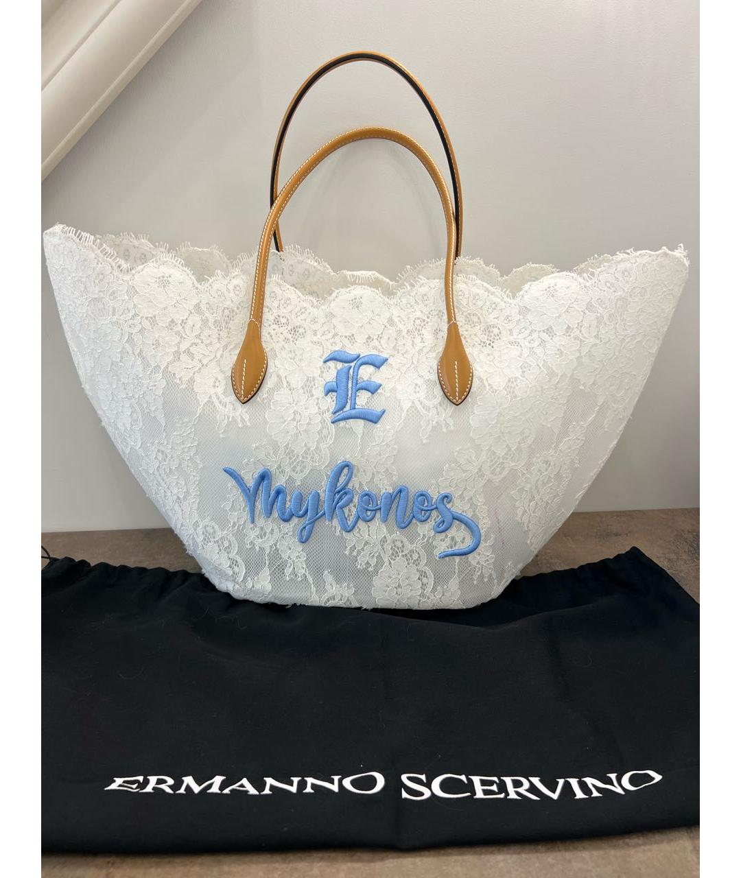 ERMANNO SCERVINO Белая пляжная сумка, фото 5