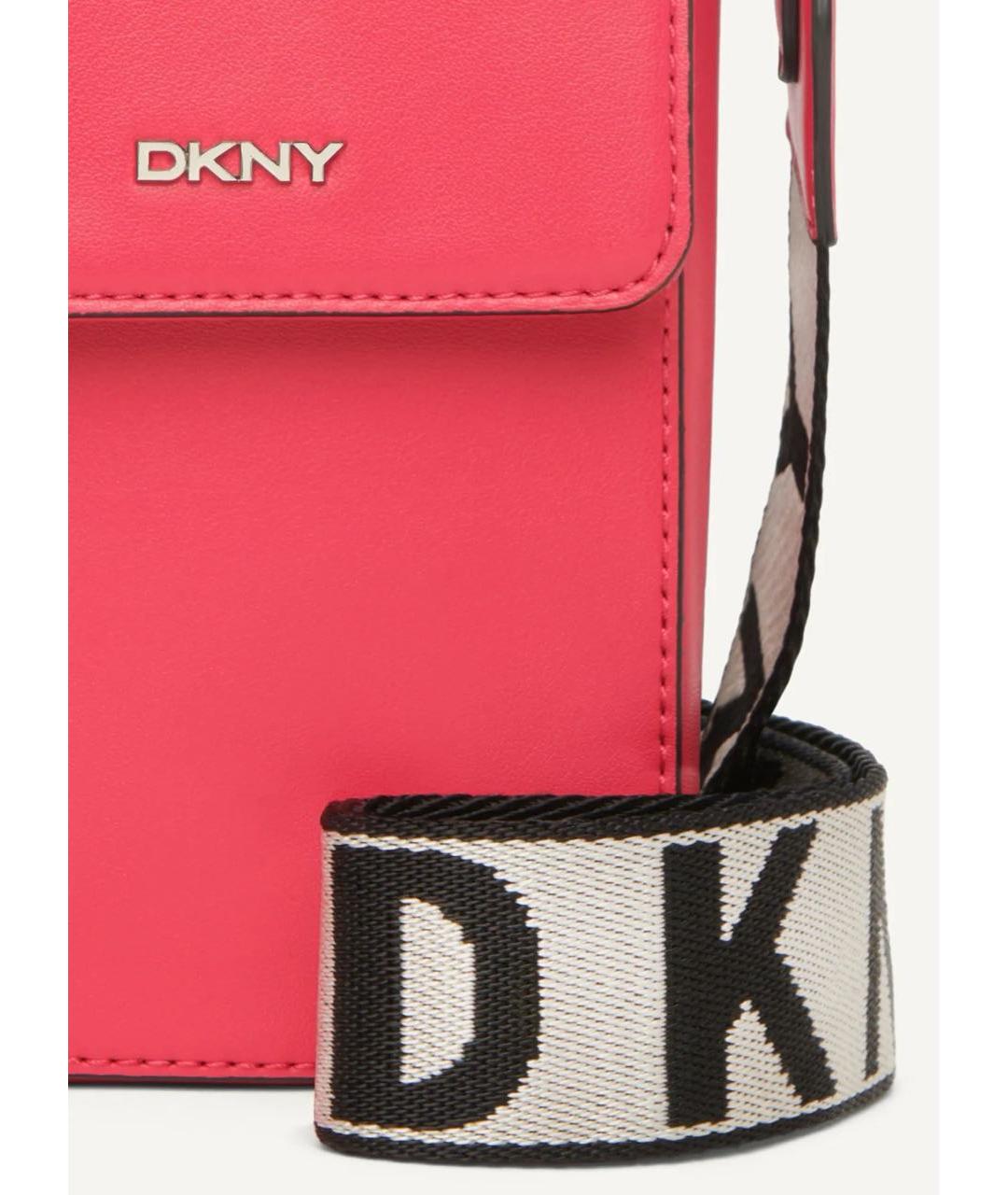 DKNY Розовая кожаная сумка через плечо, фото 2