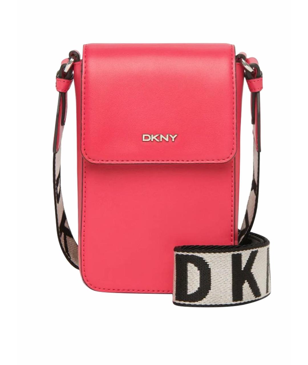 DKNY Розовая кожаная сумка через плечо, фото 1