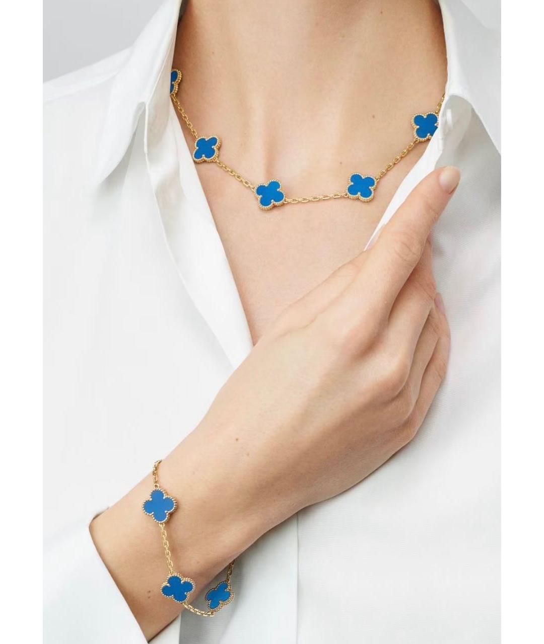 VAN CLEEF & ARPELS Синий браслет из желтого золота, фото 2
