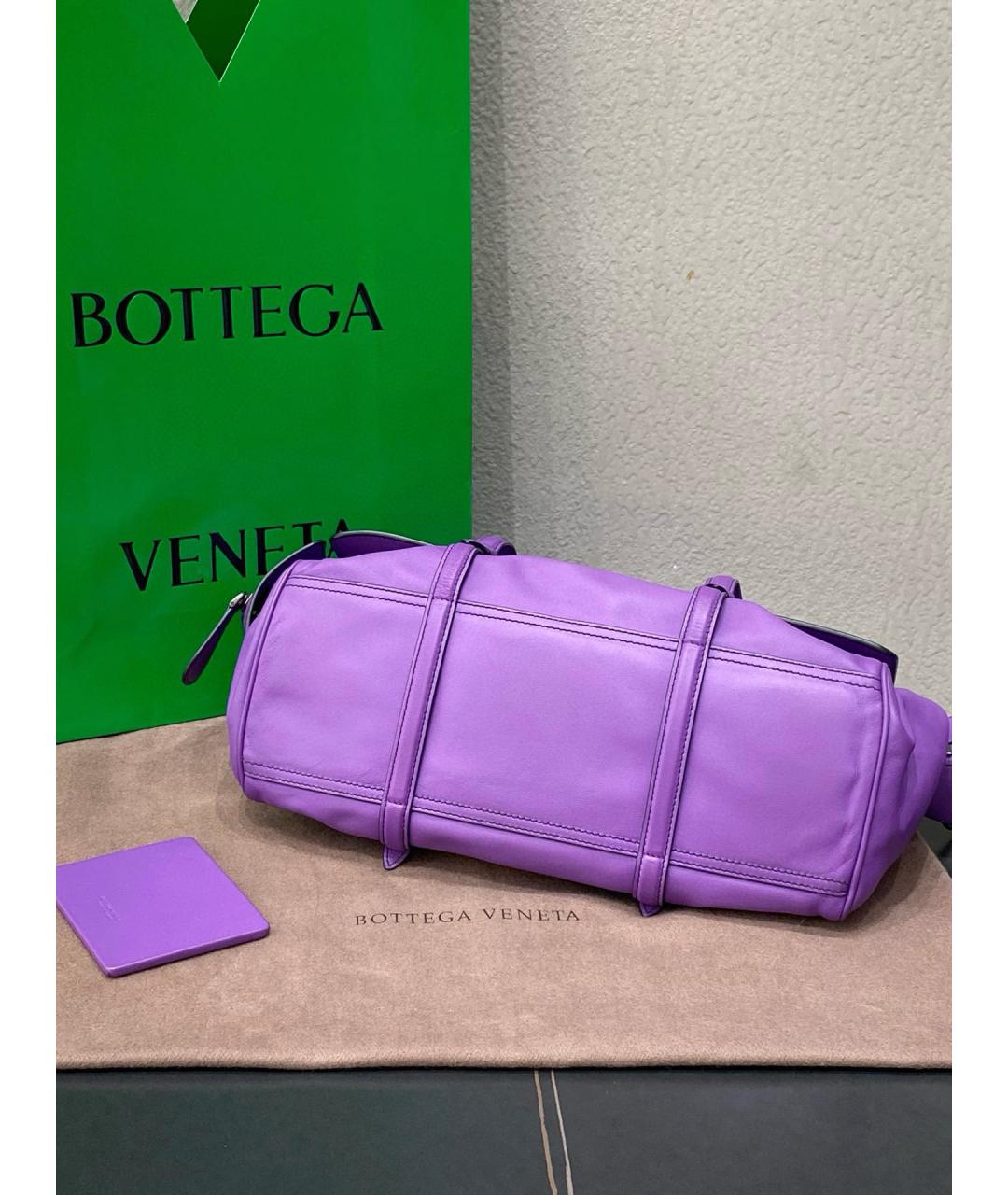 BOTTEGA VENETA Фиолетовая кожаная сумка тоут, фото 4