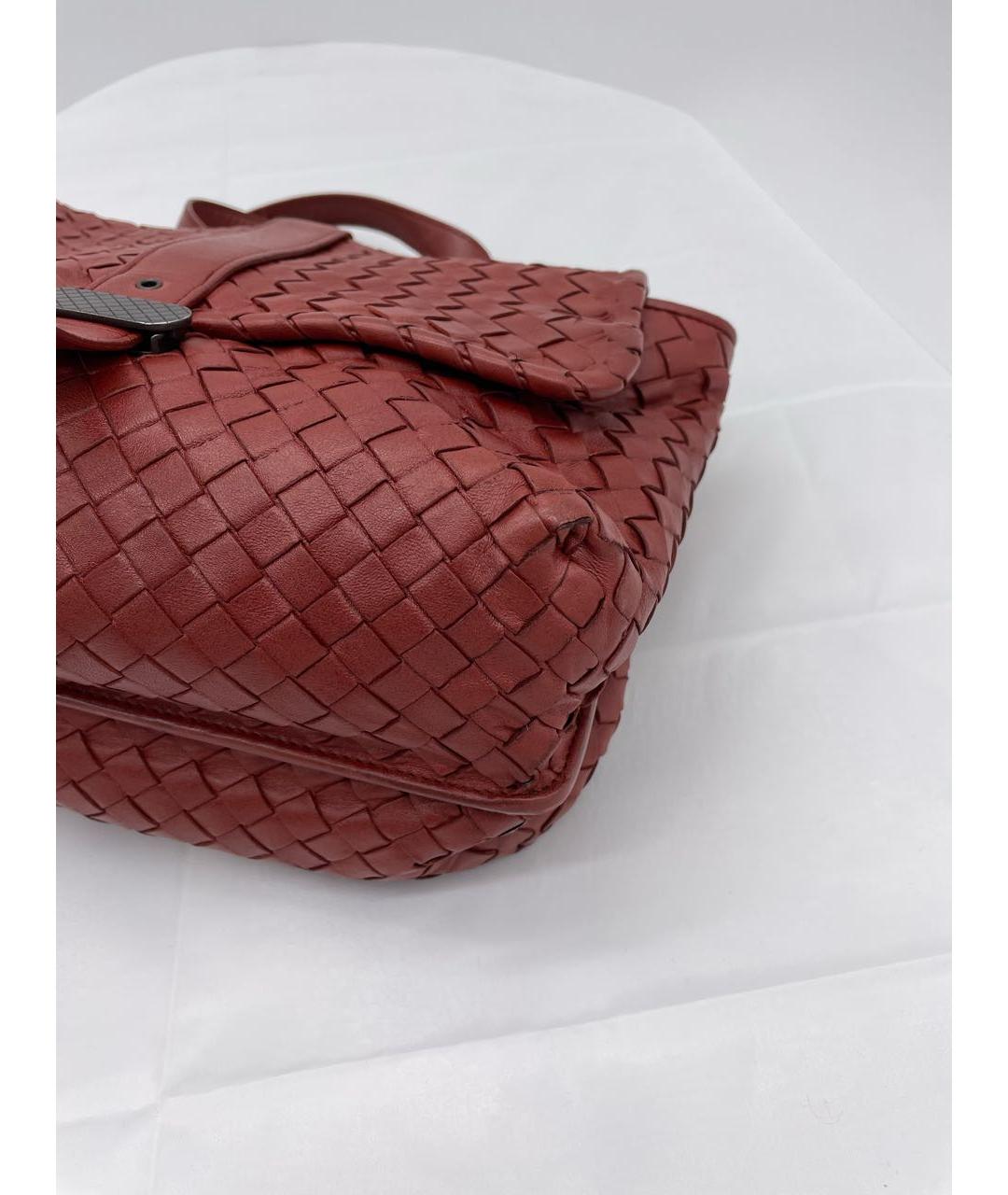 BOTTEGA VENETA Коричневая кожаная сумка с короткими ручками, фото 8