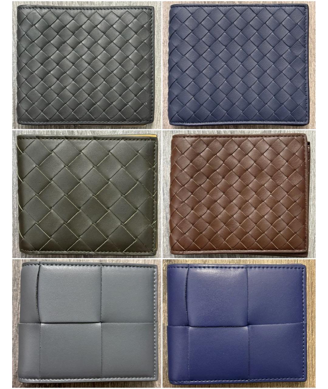 BOTTEGA VENETA Темно-синий кожаный кошелек, фото 7