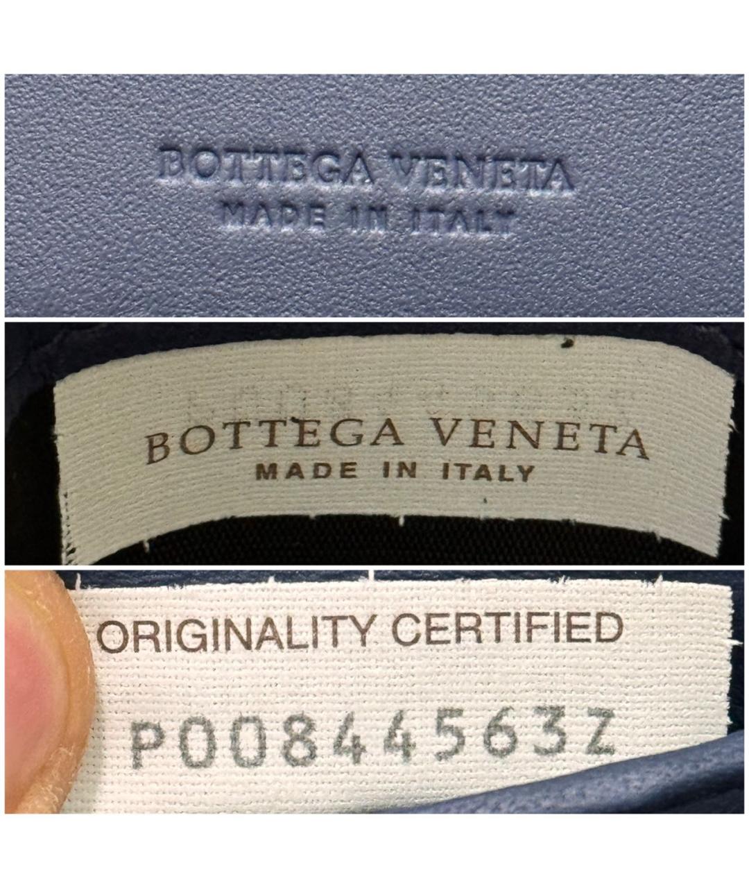 BOTTEGA VENETA Темно-синий кожаный кошелек, фото 6