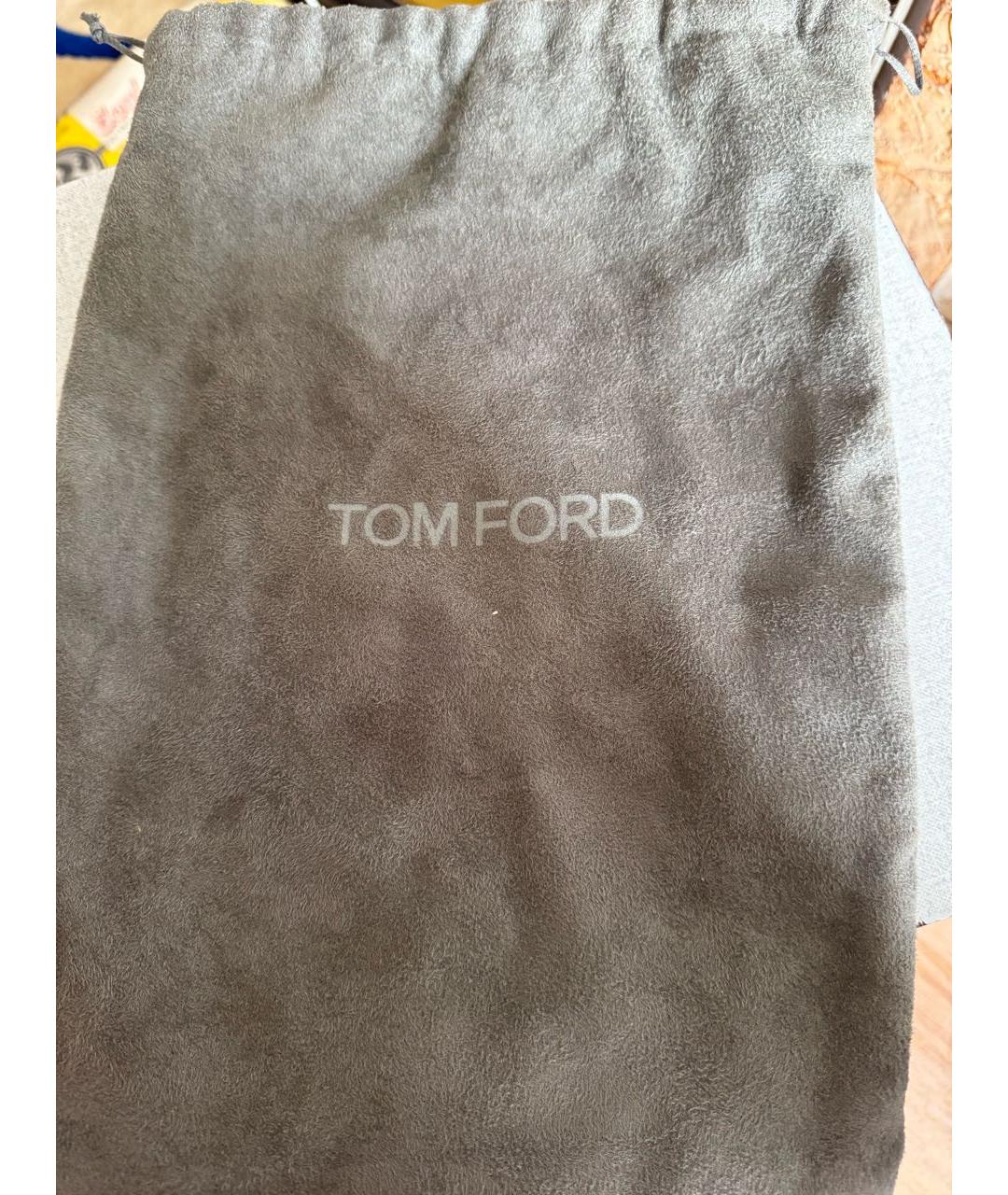 TOM FORD Черные кожаные босоножки, фото 7