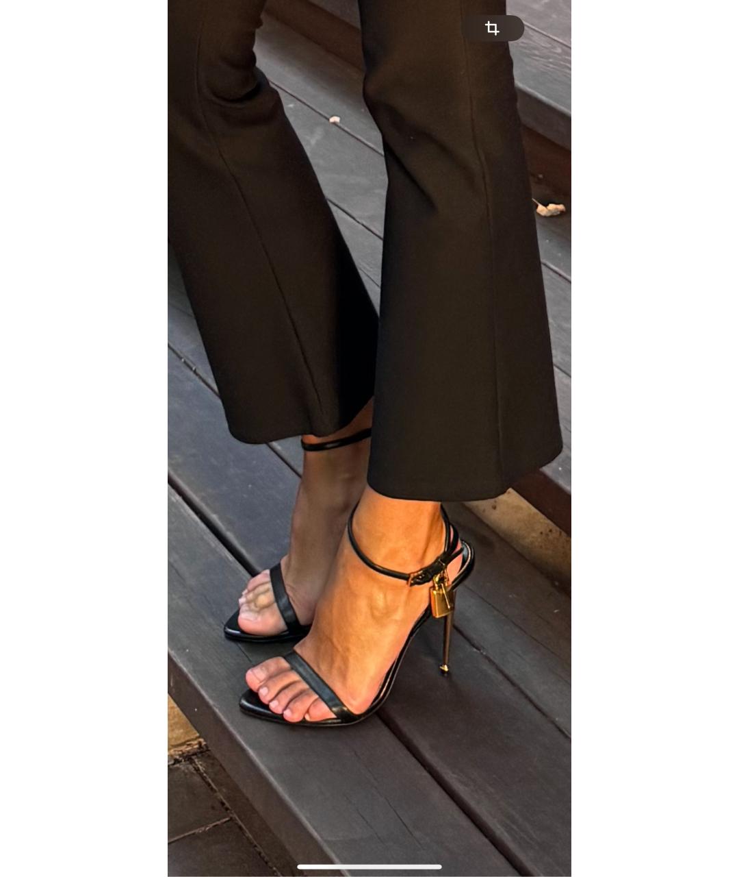 TOM FORD Черные кожаные босоножки, фото 5