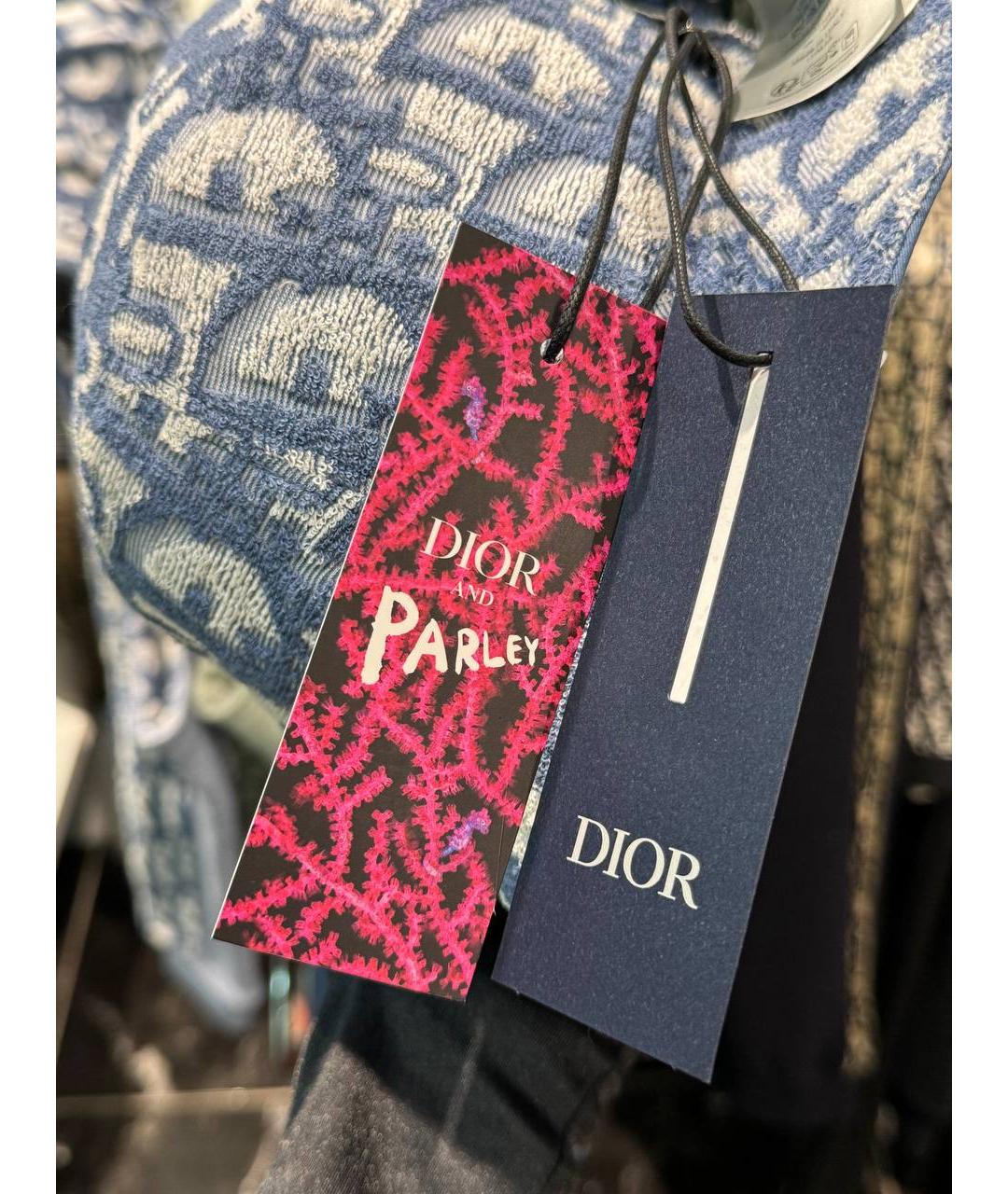 CHRISTIAN DIOR Синяя хлопковая шляпа, фото 4