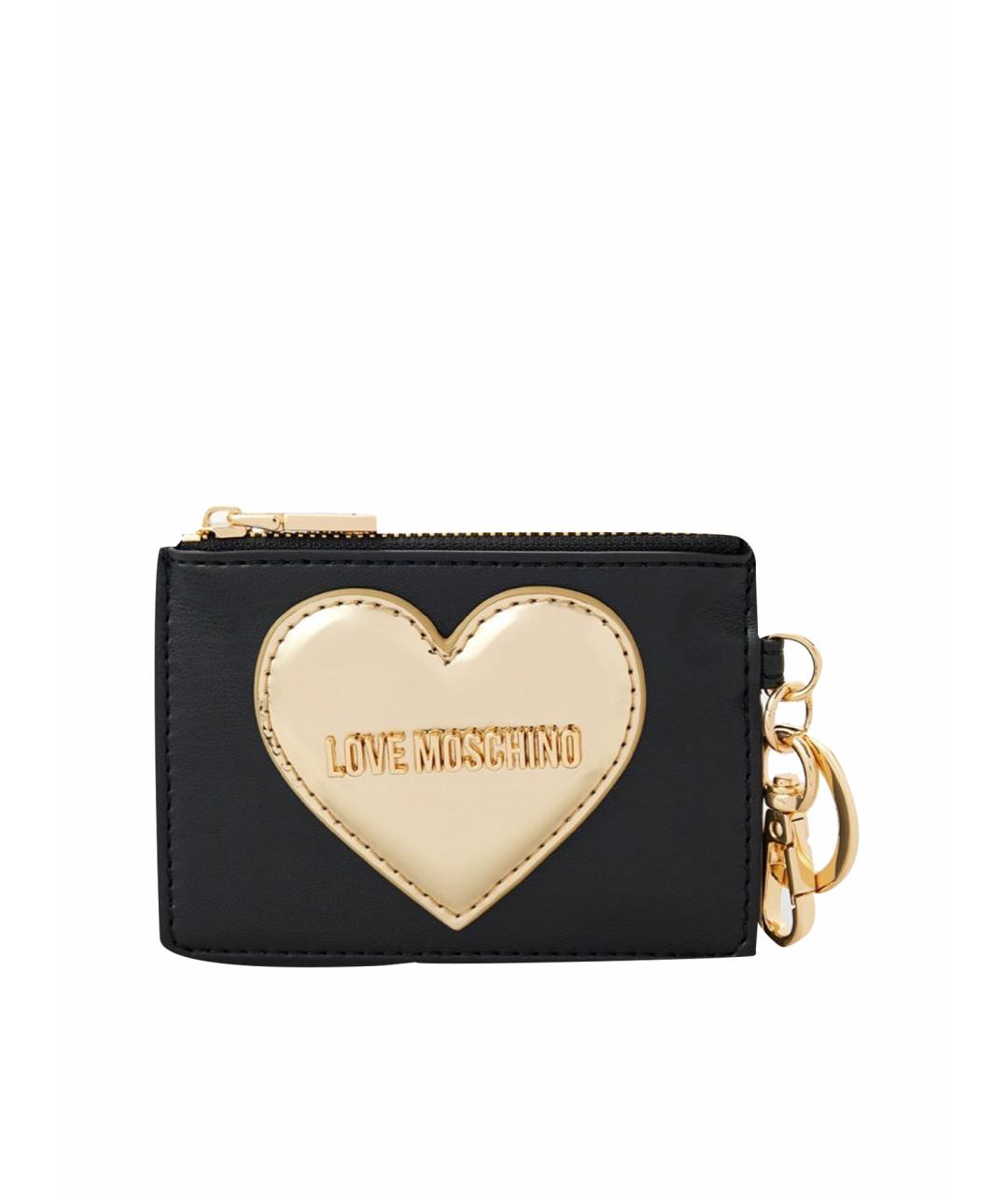 LOVE MOSCHINO Черная визитница из искусственной кожи, фото 1