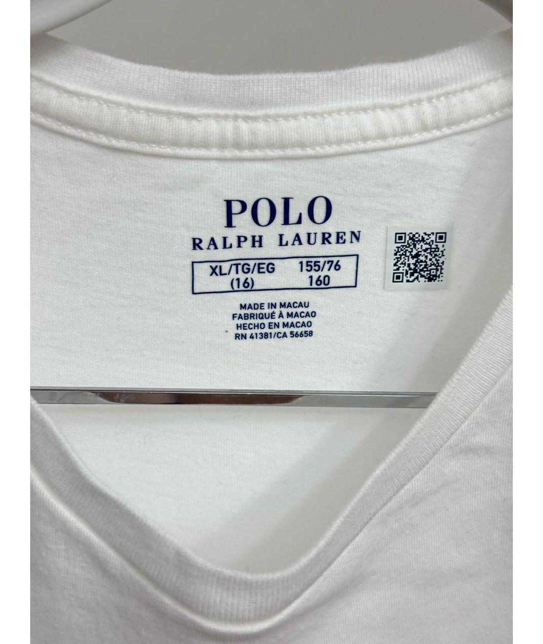 POLO RALPH LAUREN Белый хлопковый детская футболка / топ, фото 4