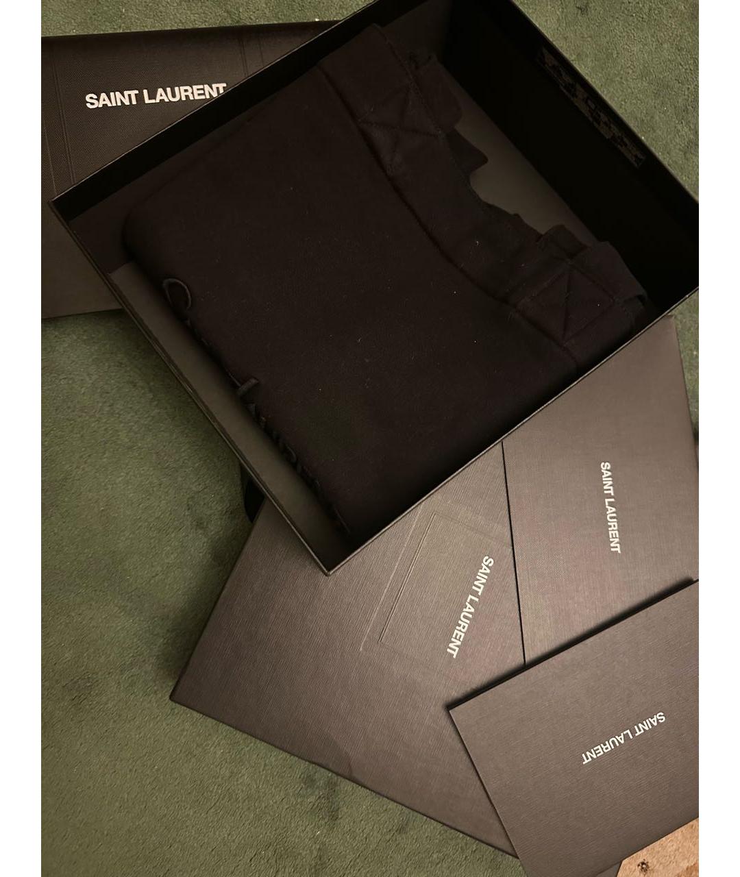 SAINT LAURENT Черная хлопковая сумка тоут, фото 3