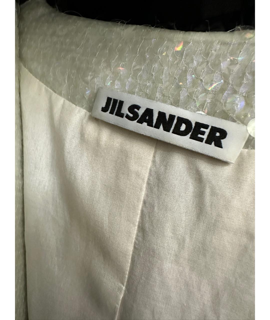 JIL SANDER Серебряное полиэстеровое пальто, фото 2