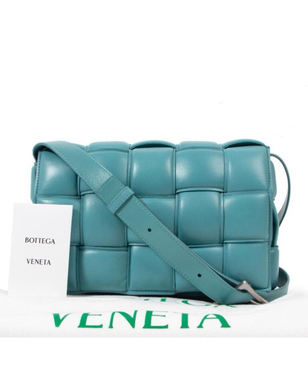 BOTTEGA VENETA Бирюзовая кожаная сумка через плечо, фото 2