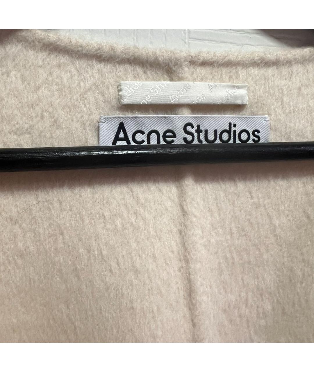 ACNE STUDIOS Бежевое шерстяное пальто, фото 8