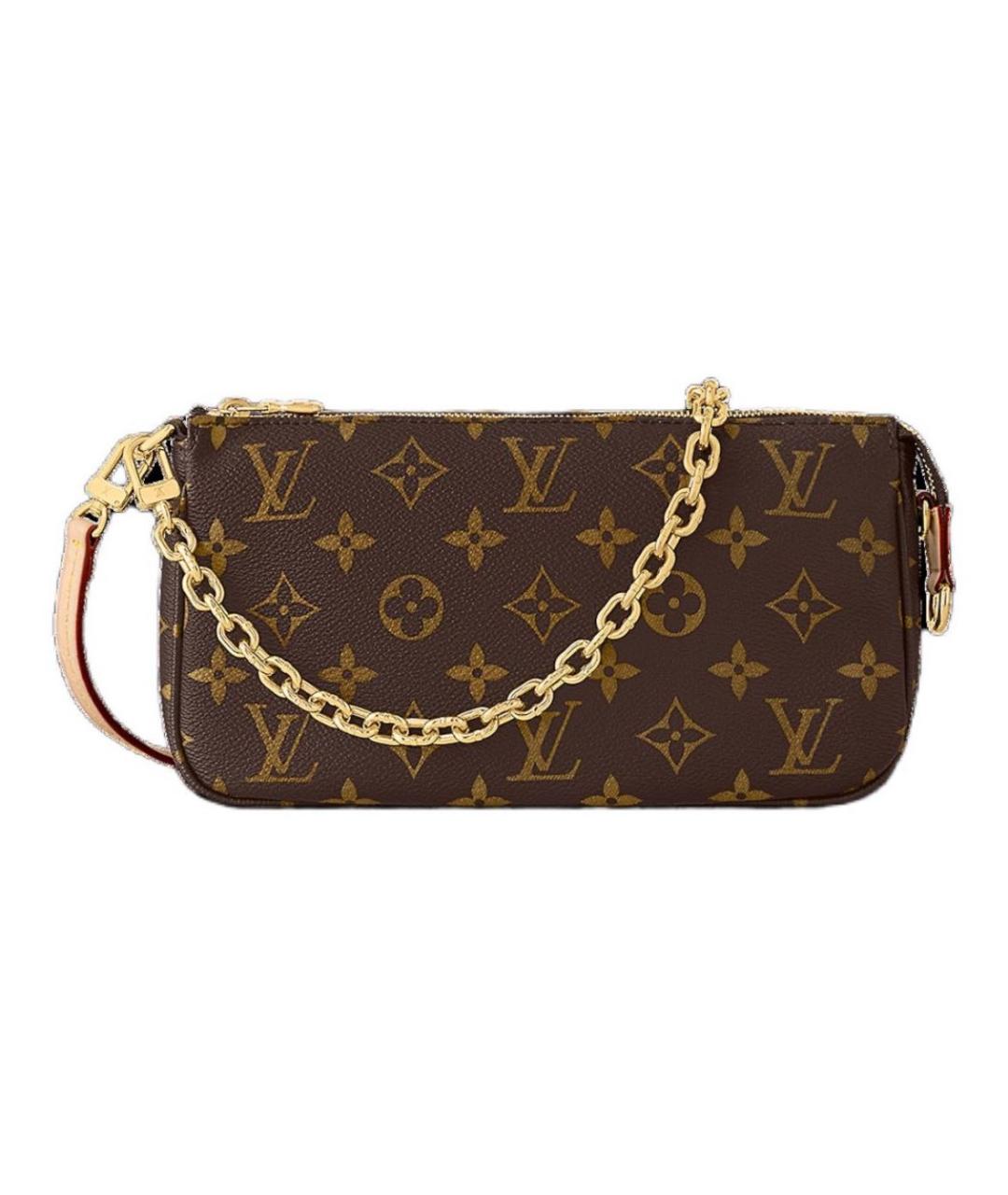 LOUIS VUITTON Коричневая кожаная сумка через плечо, фото 1