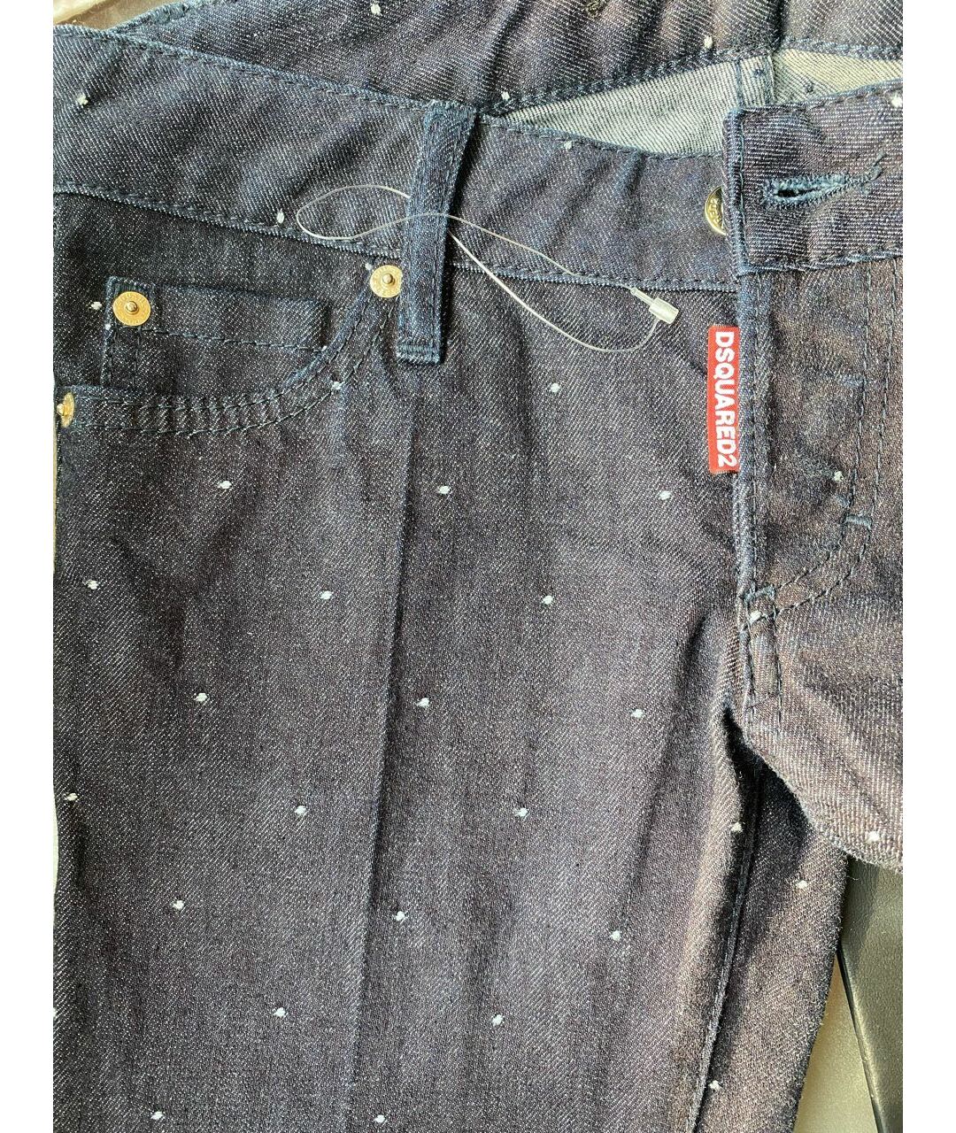 DSQUARED2 Темно-синие хлопко-эластановые джинсы слим, фото 3