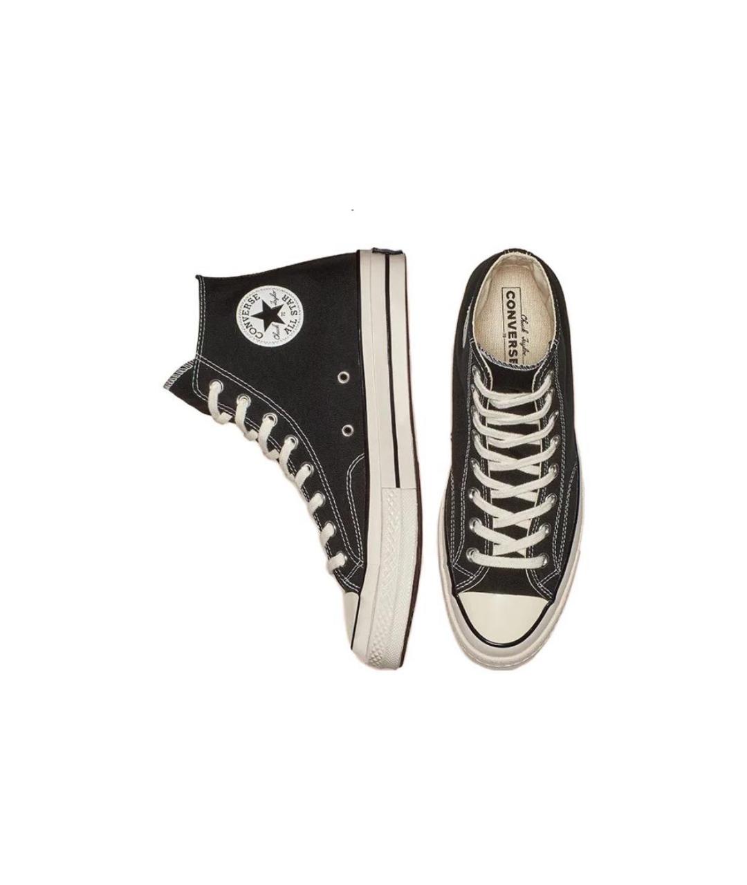 CONVERSE Черные текстильные высокие кроссовки / кеды, фото 4