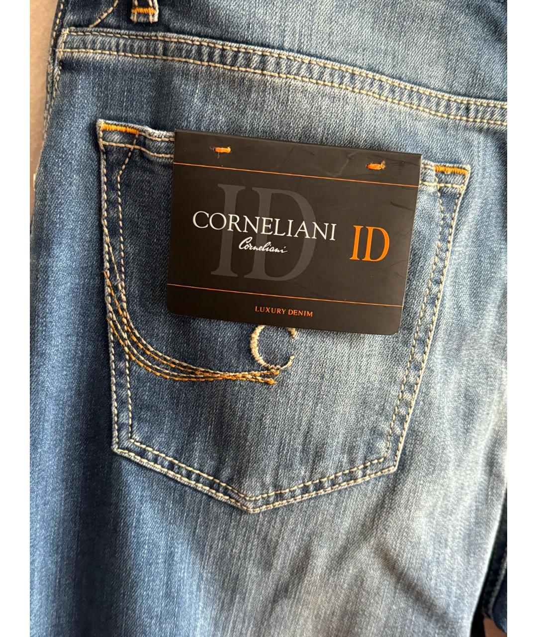 CORNELIANI Голубые хлопковые прямые джинсы, фото 6