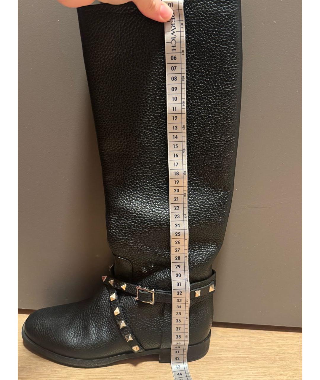 VALENTINO Черные кожаные сапоги, фото 7