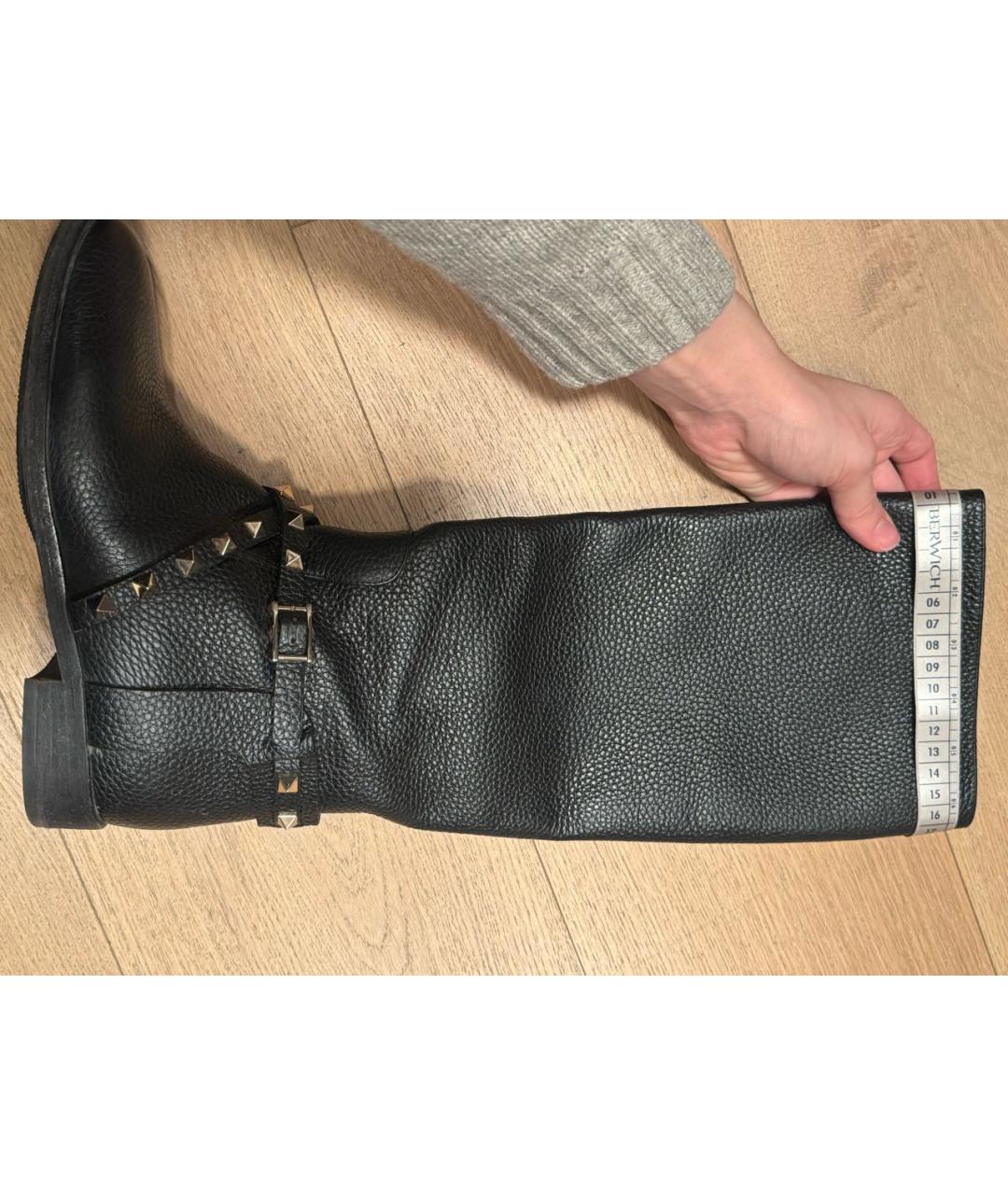 VALENTINO Черные кожаные сапоги, фото 6