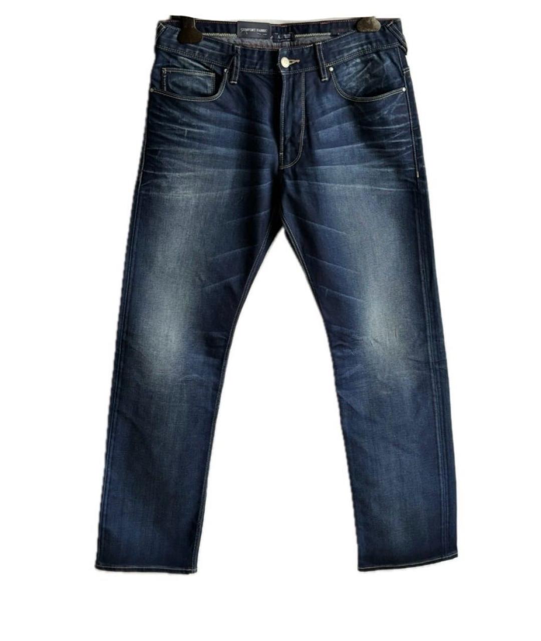 ARMANI JEANS Синие хлопковые прямые джинсы, фото 1