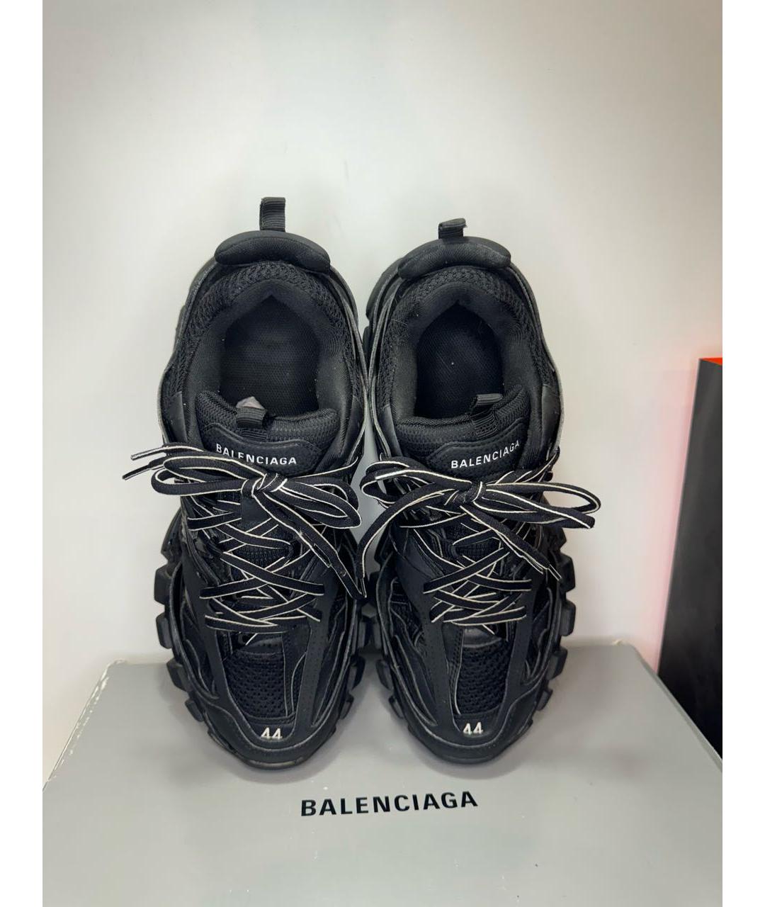 BALENCIAGA Черные кожаные низкие кроссовки / кеды, фото 3