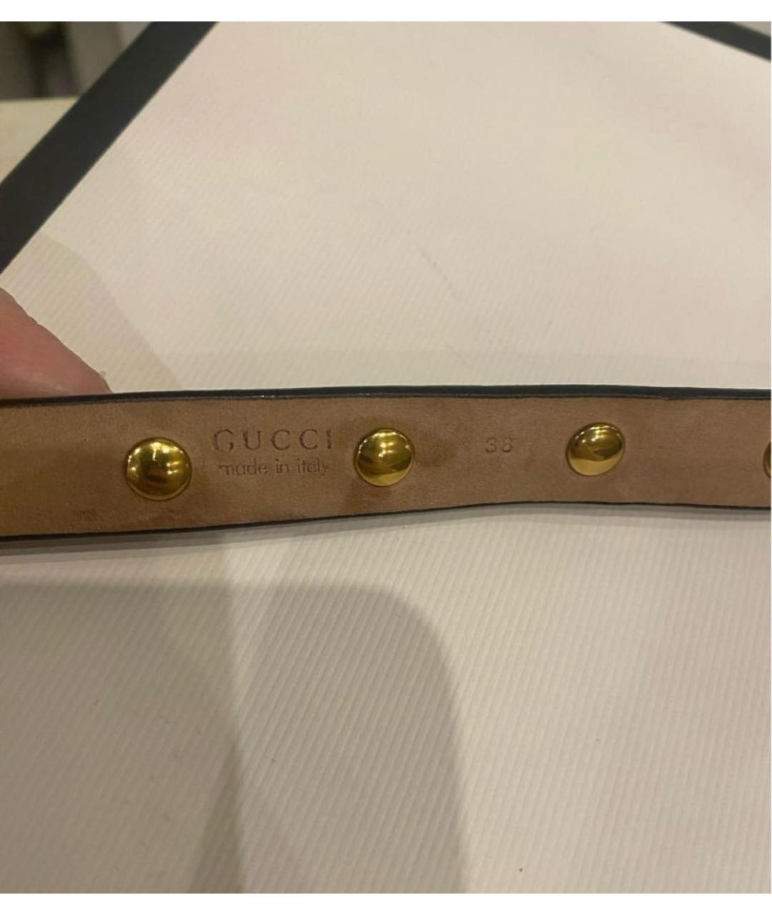 GUCCI Черный кожаный ремень, фото 3