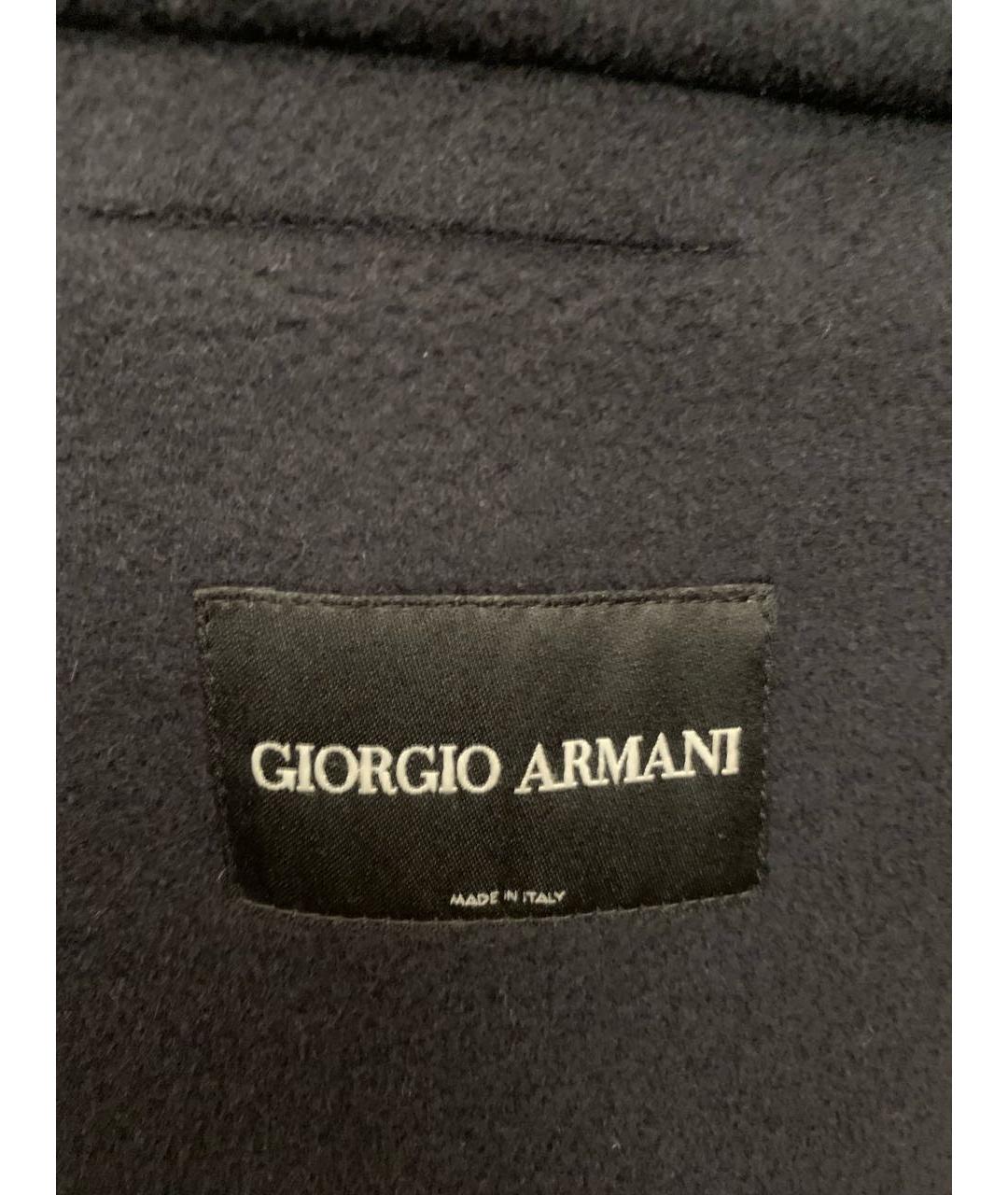 GIORGIO ARMANI Темно-синее кашемировое пальто, фото 4