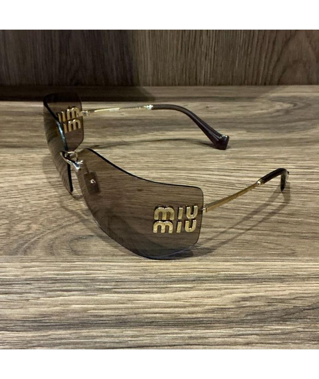 MIU MIU Фиолетовые металлические солнцезащитные очки, фото 5