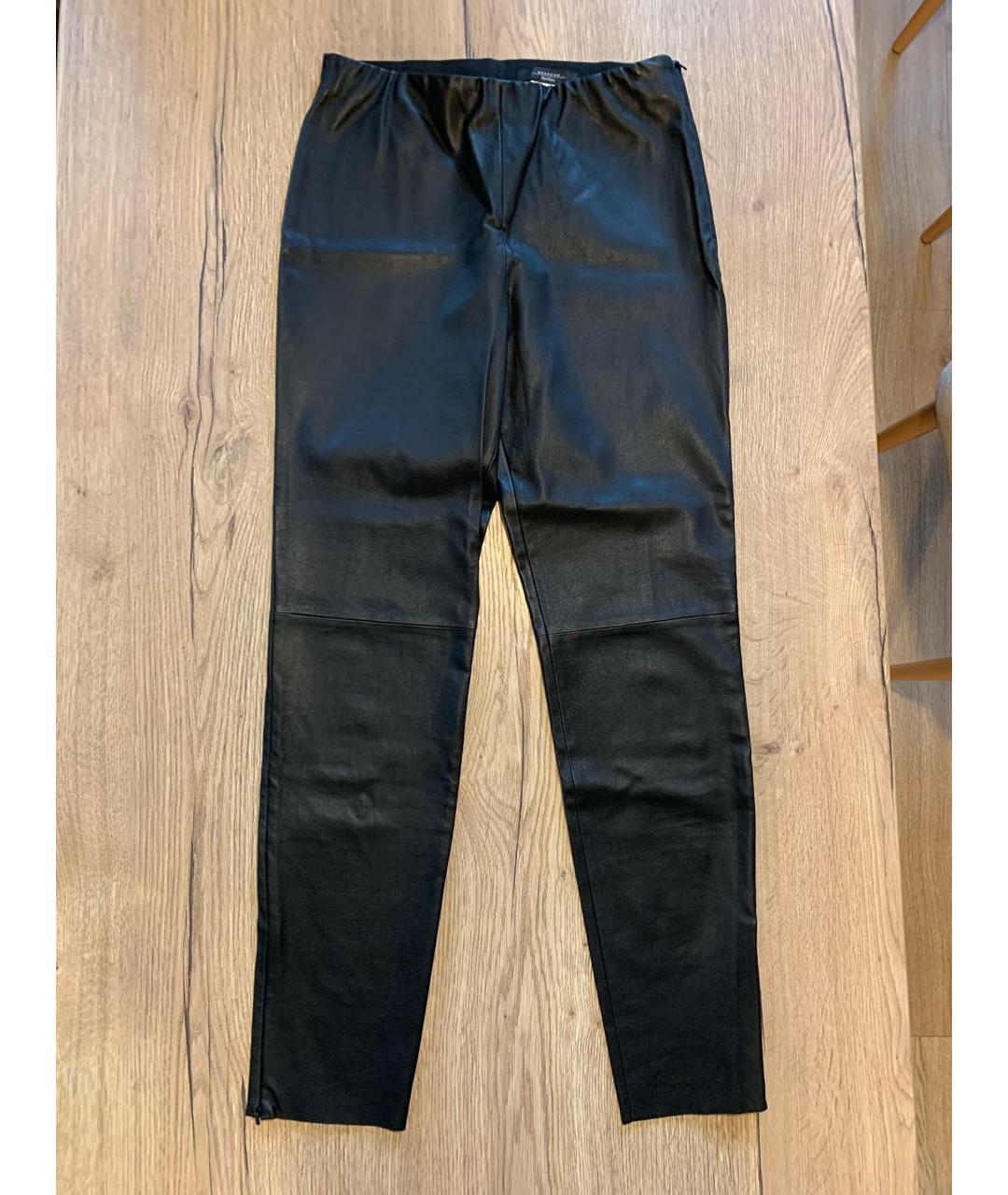 WEEKEND MAX MARA Черные кожаные леггинсы и велосипедки, фото 9