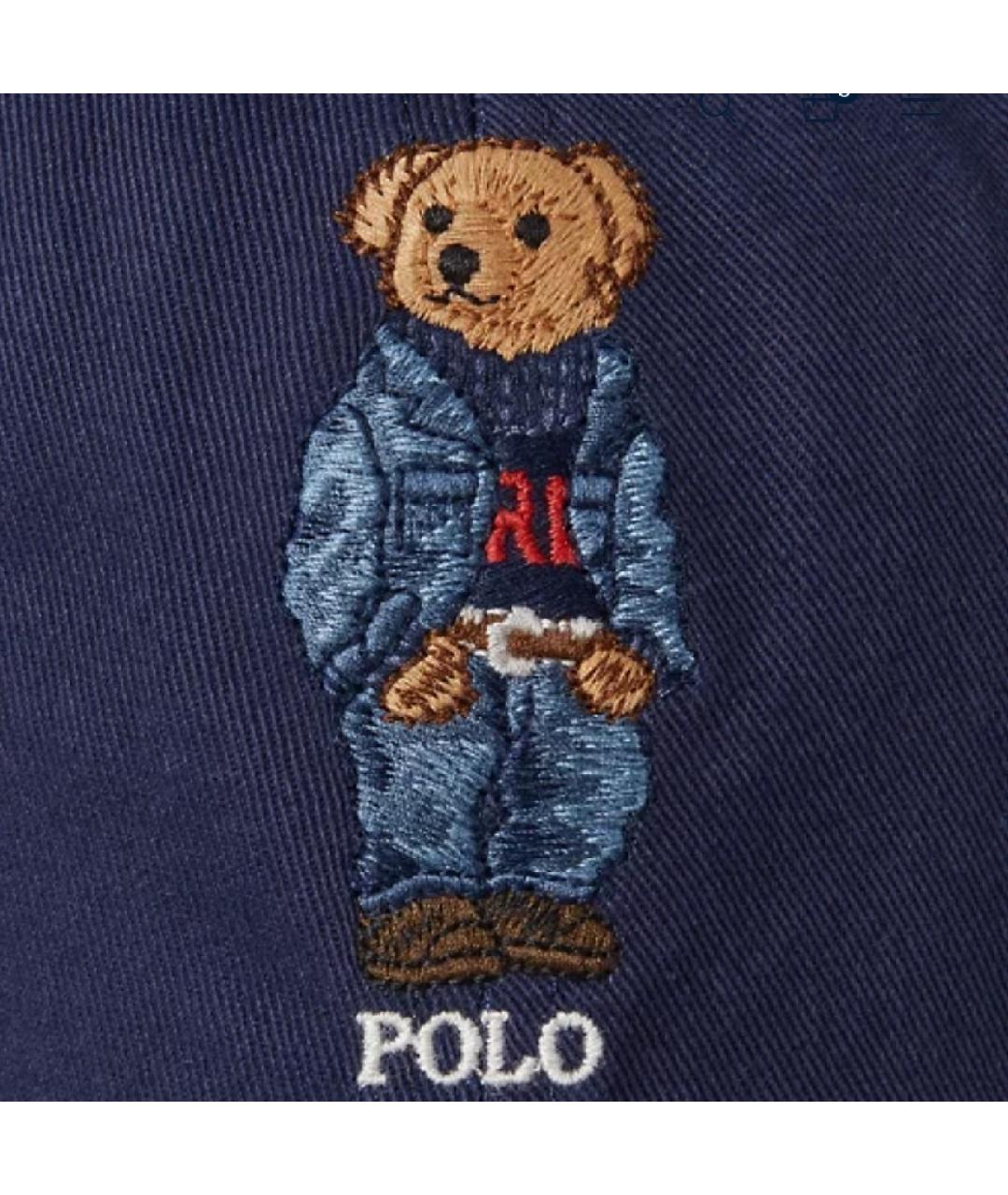 POLO RALPH LAUREN Темно-синяя хлопковая кепка/бейсболка, фото 3