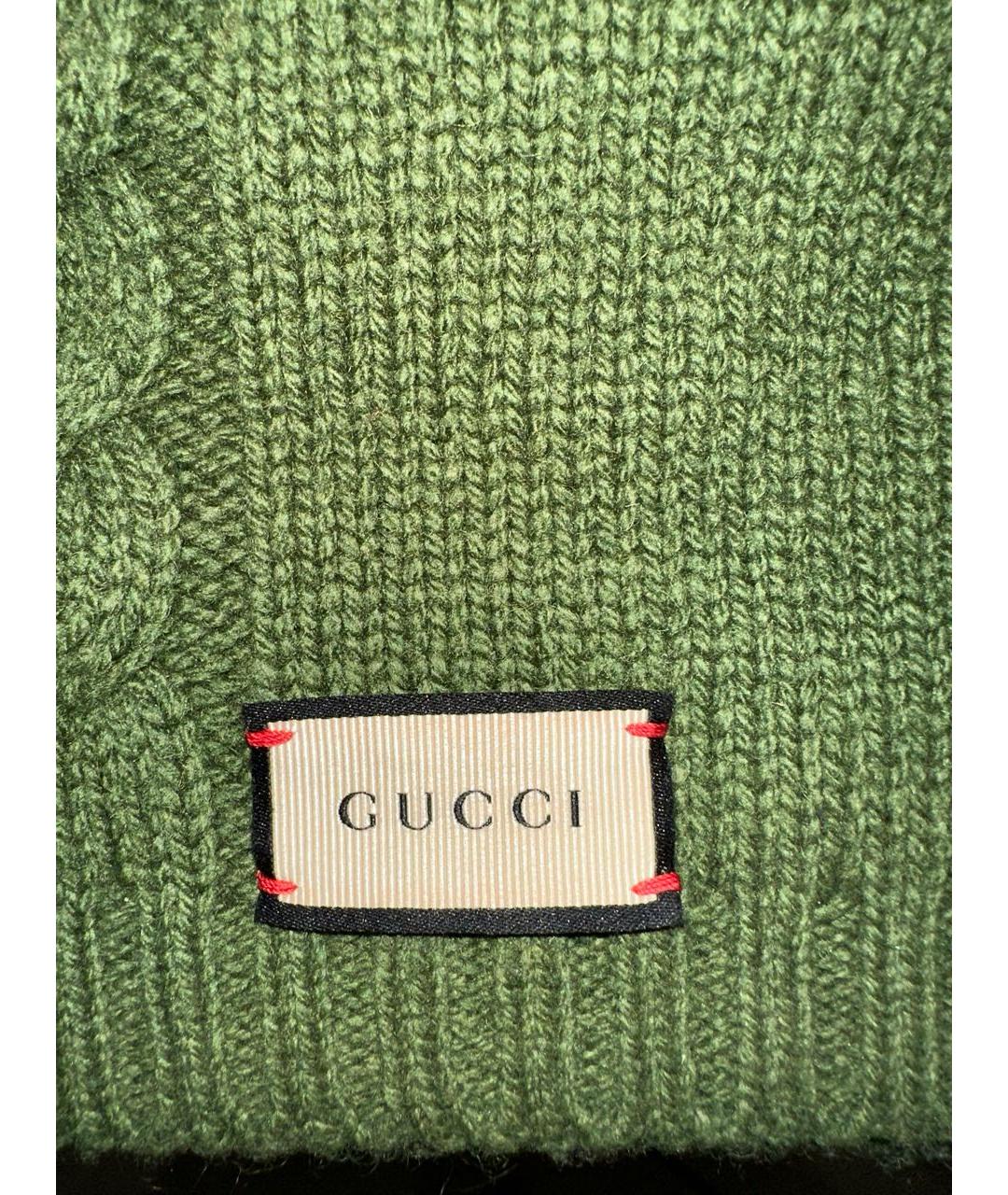 GUCCI Зеленая шерстяная шапка, фото 3