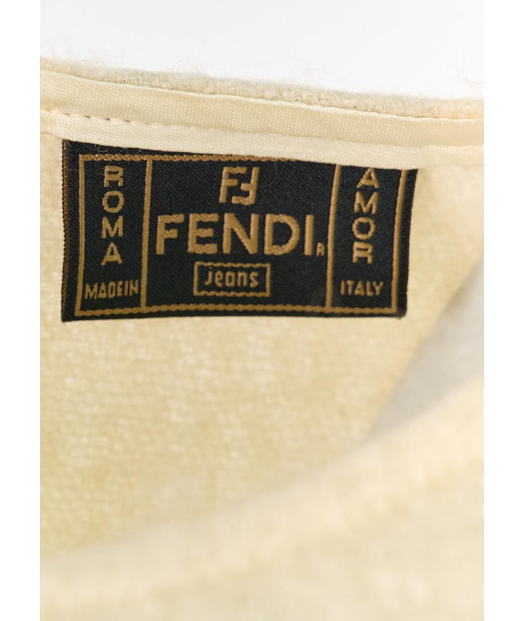 FENDI Бежевое шерстяное повседневное платье, фото 3