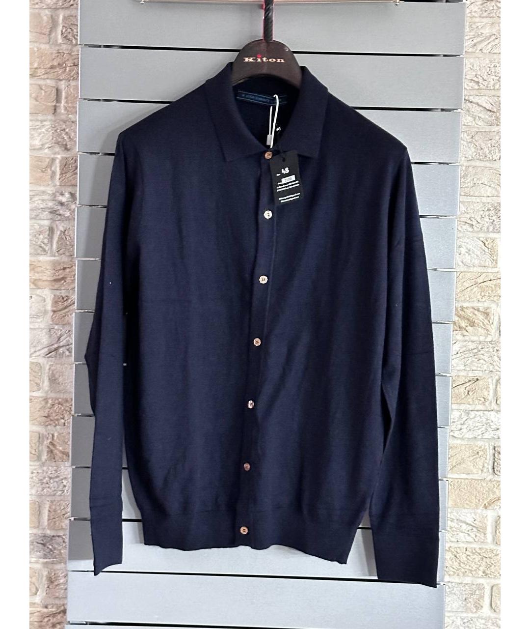 KITON Темно-синий кашемировый кардиган, фото 6