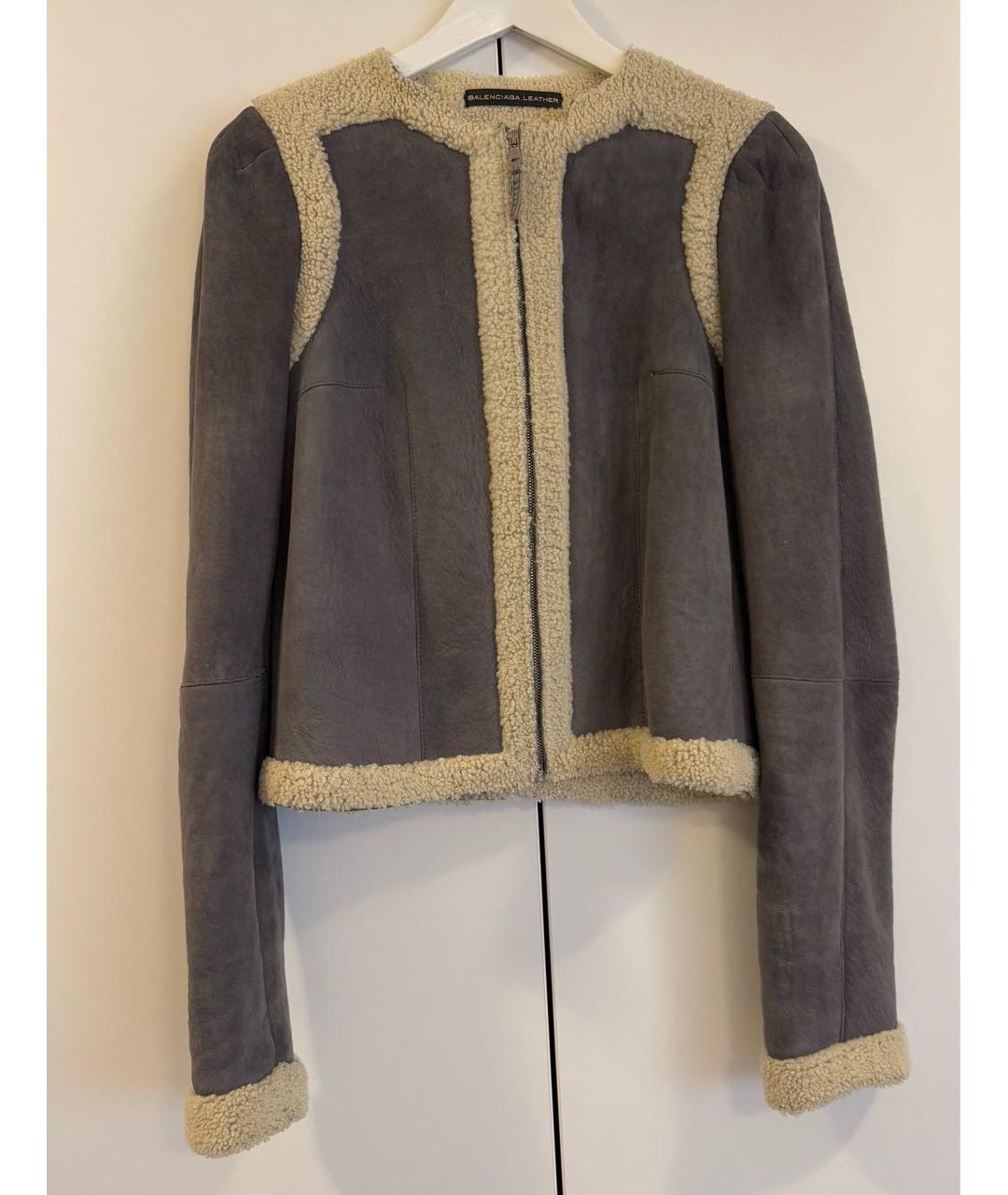BALENCIAGA Серая замшевая дубленка, фото 6