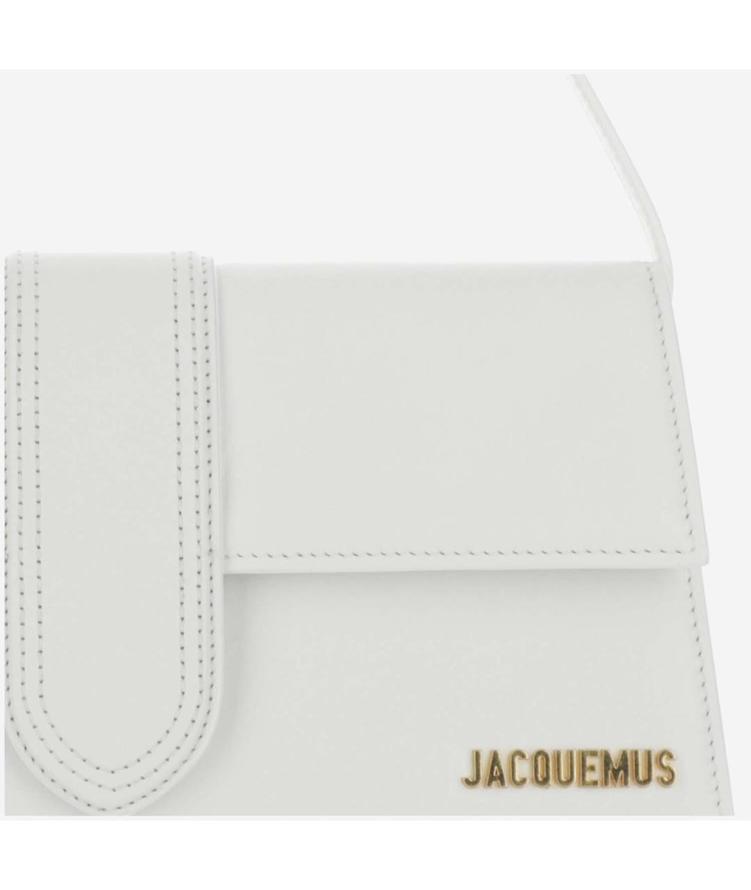 JACQUEMUS Белая кожаная сумка через плечо, фото 4