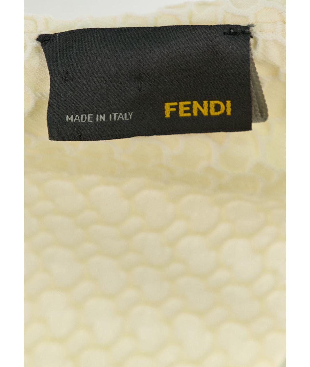 FENDI Бежевое хлопковое коктейльное платье, фото 3