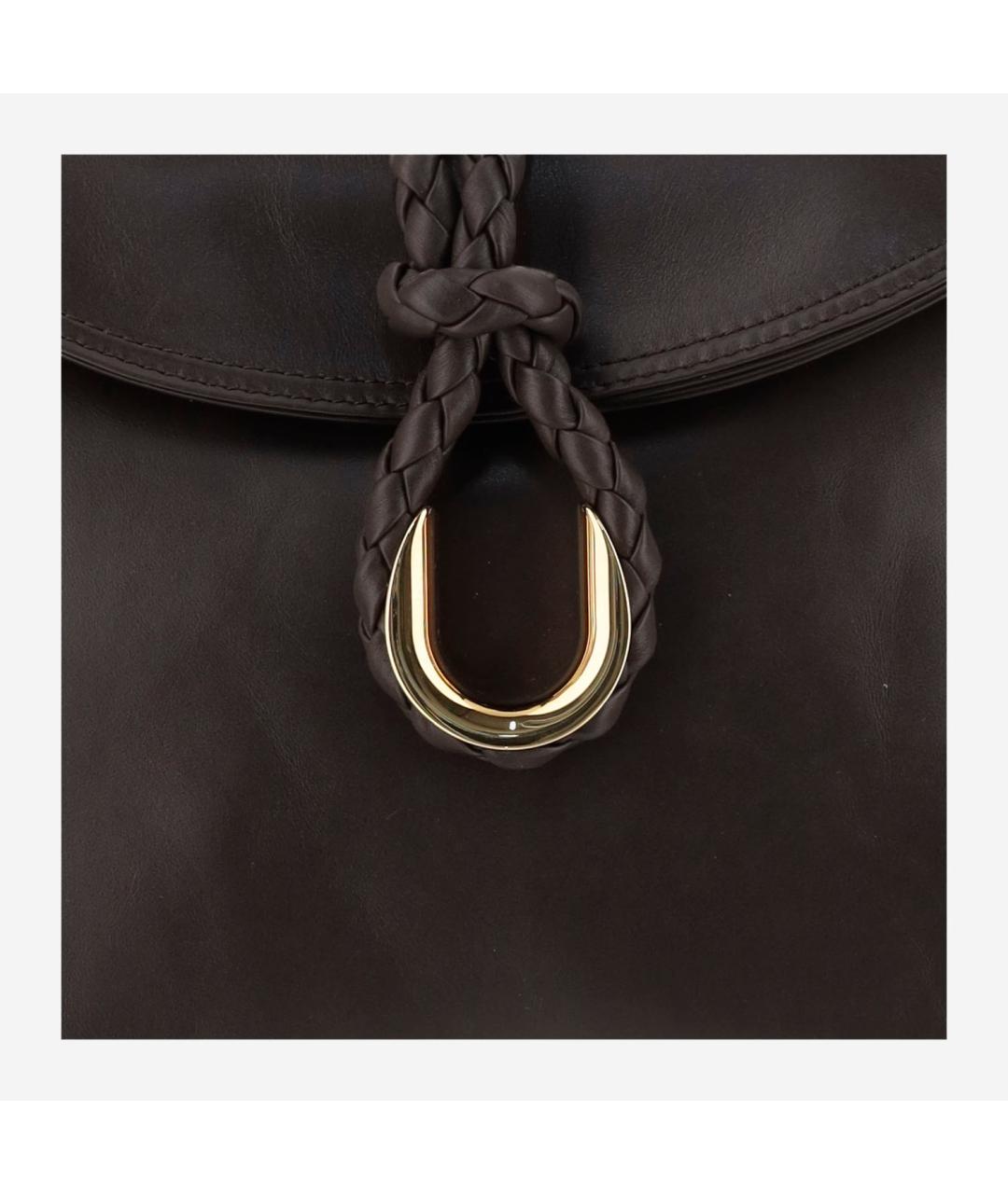 BOTTEGA VENETA Коричневая кожаная сумка через плечо, фото 5