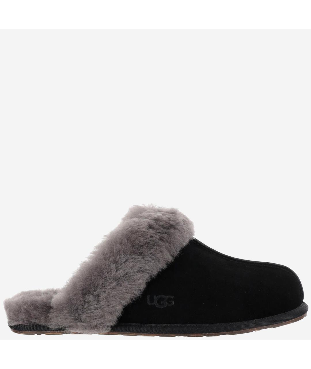 UGG AUSTRALIA Черные кожаные сабо, фото 6