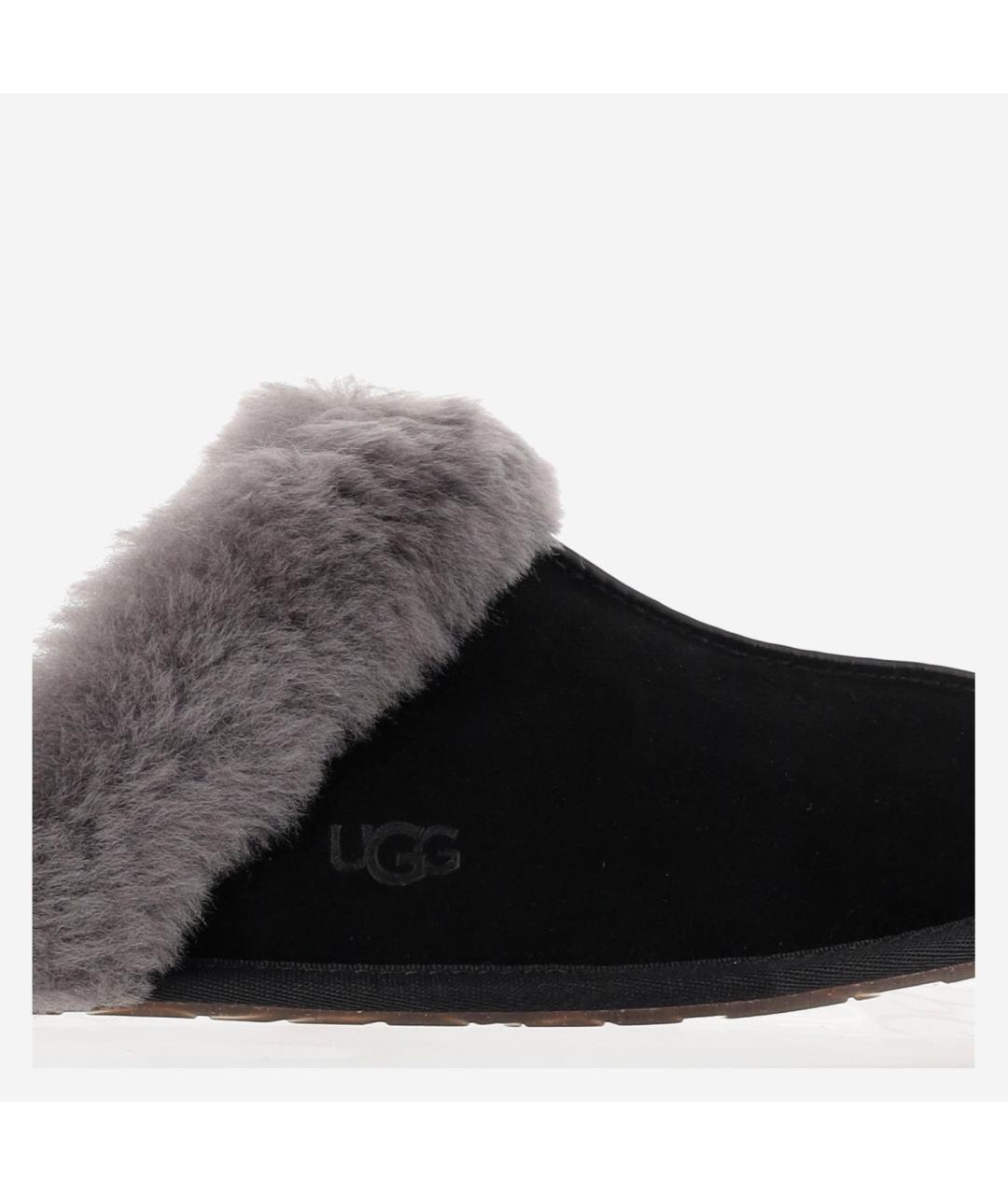 UGG AUSTRALIA Черные кожаные сабо, фото 5