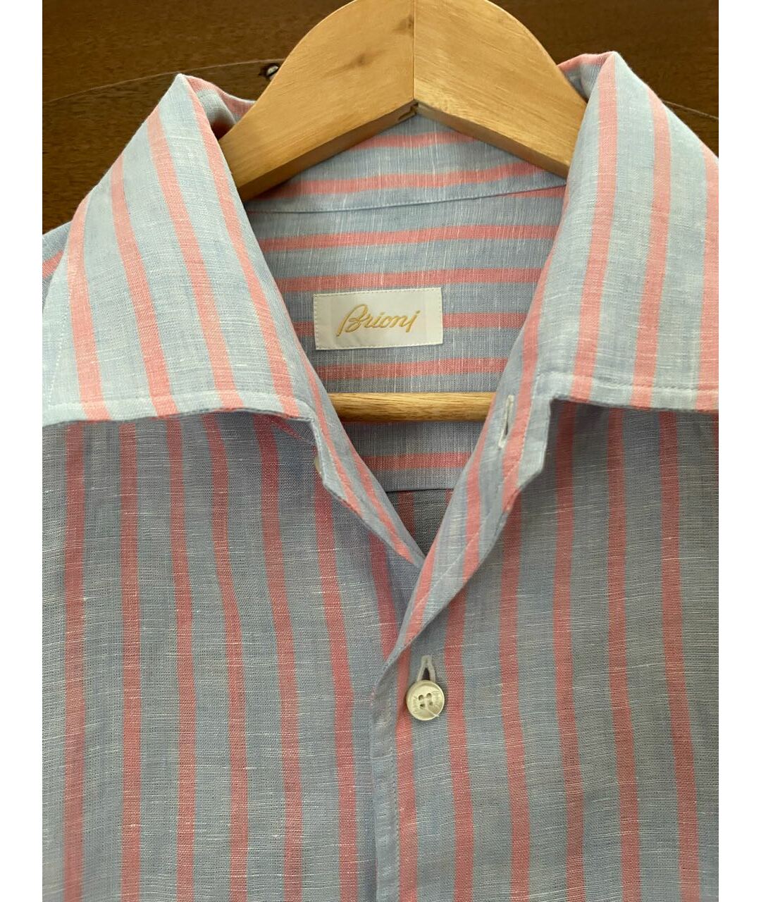 BRIONI Розовая льняная кэжуал рубашка, фото 3