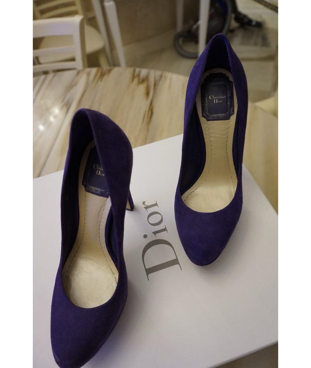 CHRISTIAN DIOR Фиолетовые замшевые туфли, фото 3