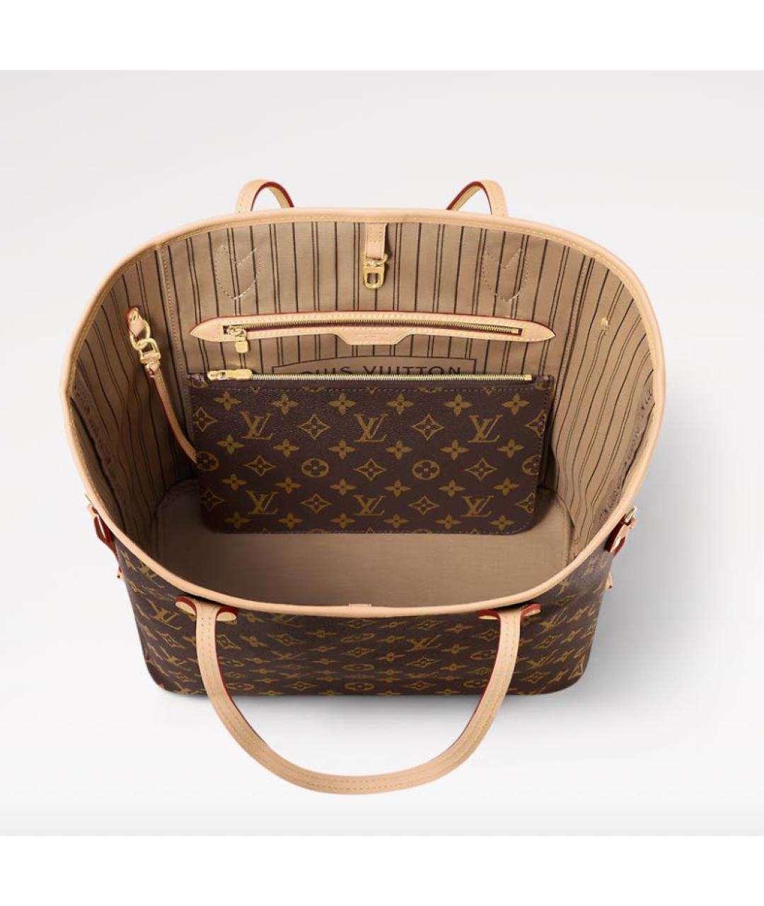 LOUIS VUITTON Коричневая кожаная сумка тоут, фото 2