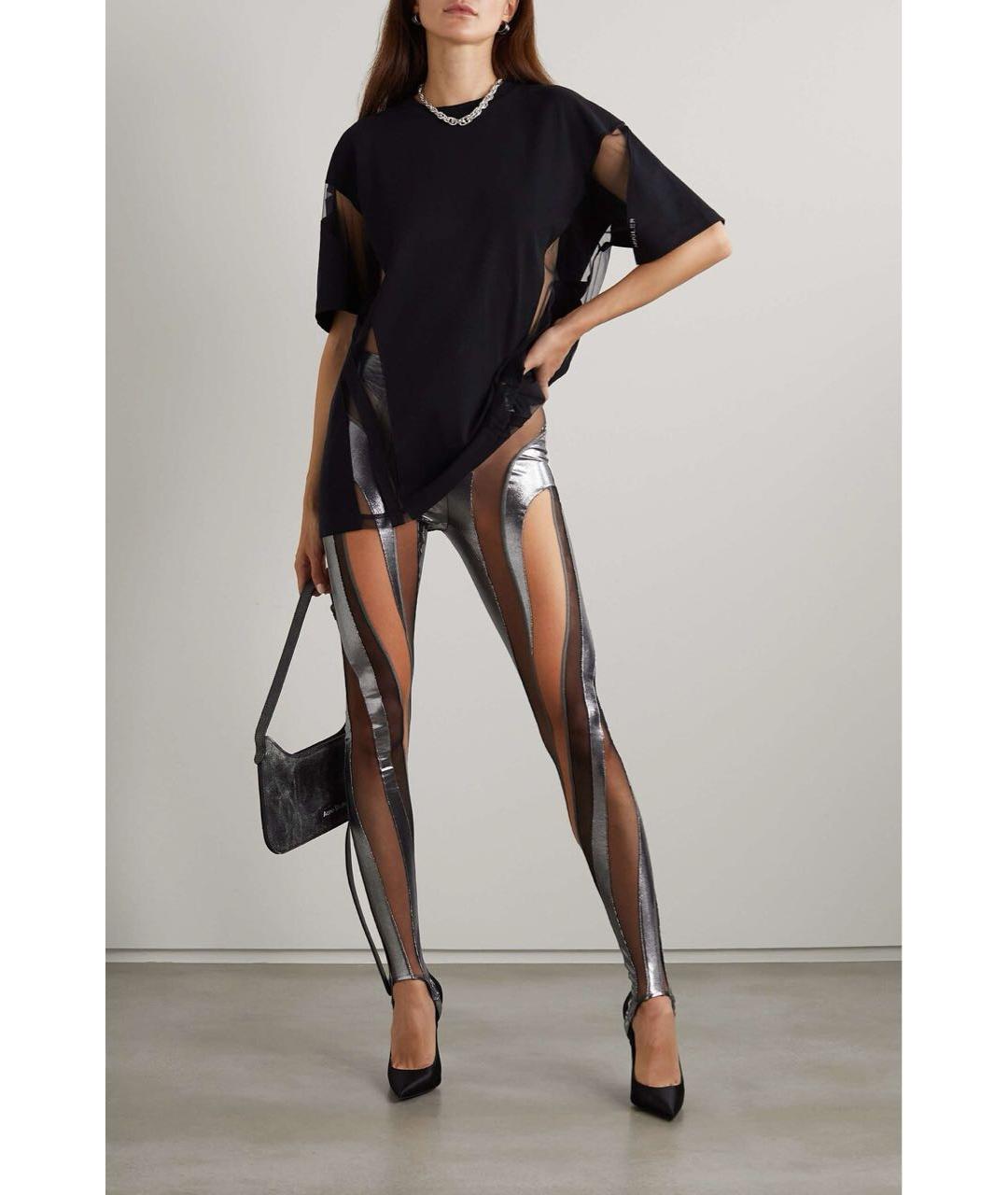 MUGLER Серебряные полиамидовые леггинсы и велосипедки, фото 5