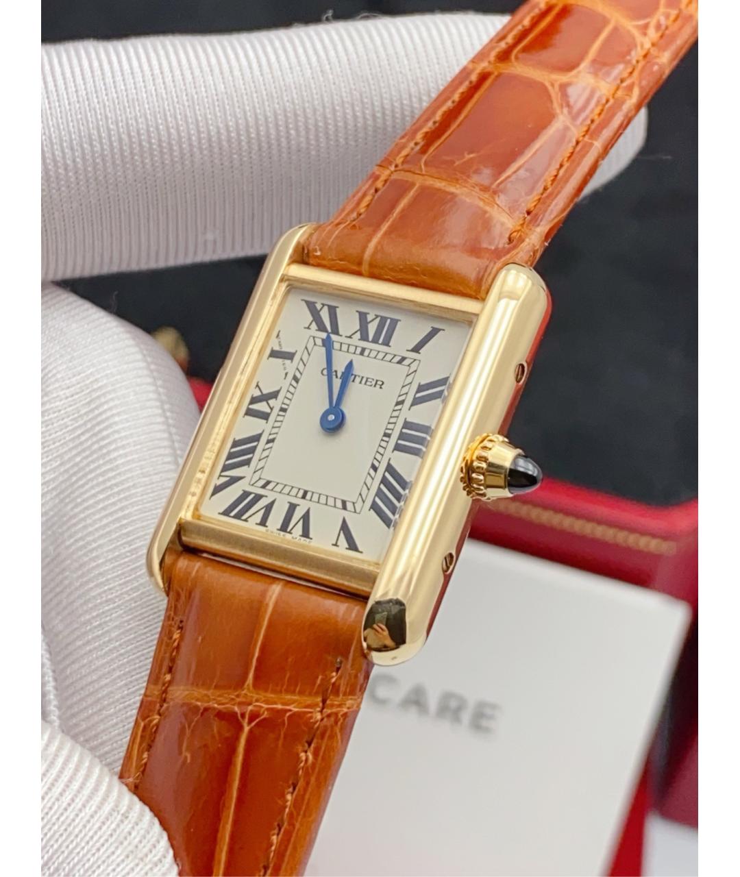 CARTIER Белые часы из желтого золота, фото 4