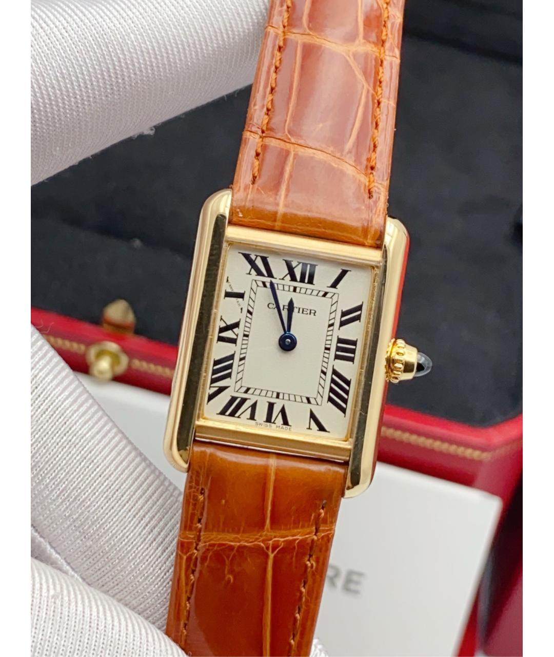 CARTIER Белые часы из желтого золота, фото 7